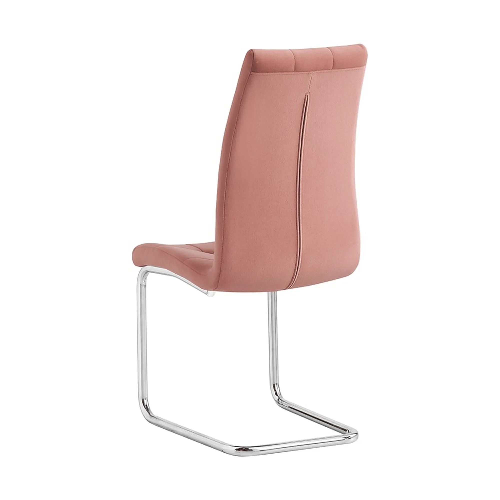 Scaun bucatarie SALOMA NEW, stofa catifelata roz, 42x56,5x105 cm