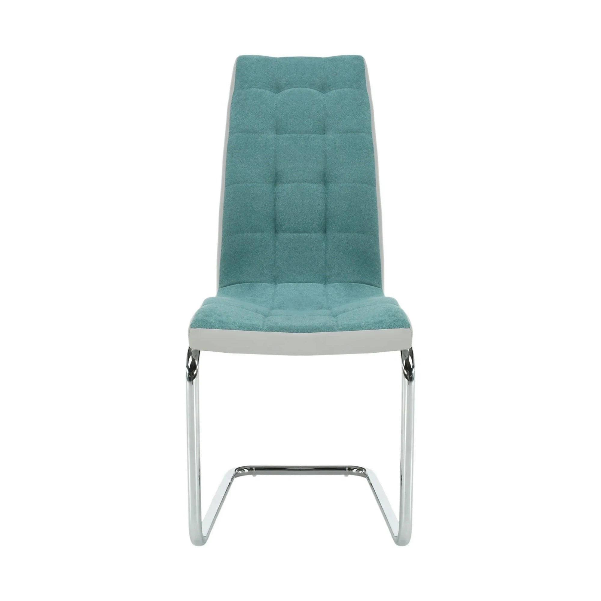 Scaun bucatarie SALOMA NEW, textil/piele ecologica/metal, mentol/gri/crom, 42x57x105 cm