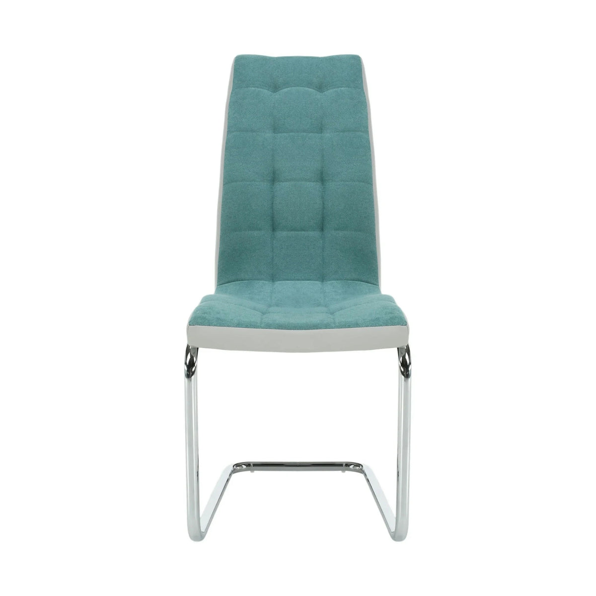 Scaun bucatarie SALOMA NEW, textil/piele ecologica/metal, mentol/gri/crom, 42x57x105 cm