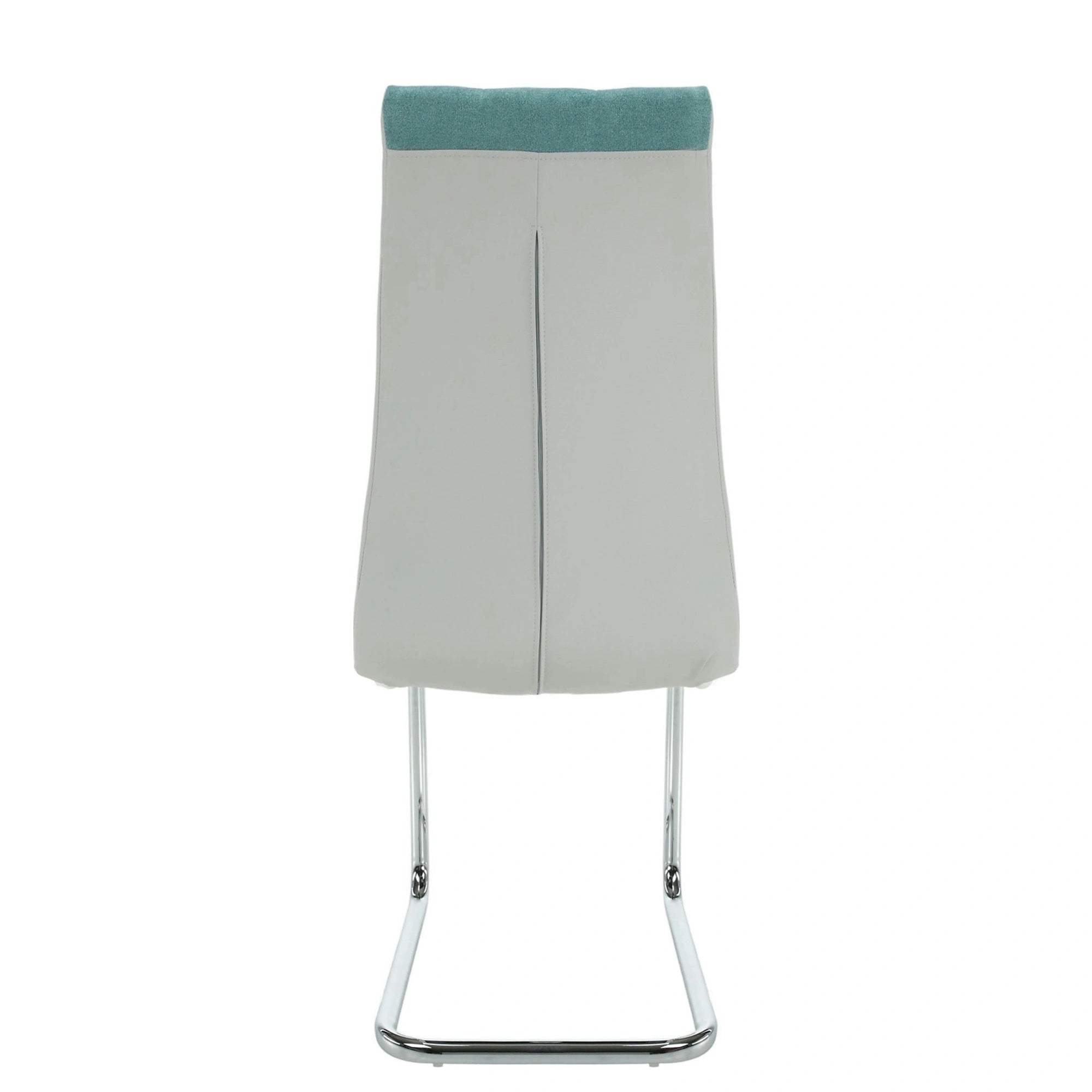 Scaun bucatarie SALOMA NEW, textil/piele ecologica/metal, mentol/gri/crom, 42x57x105 cm