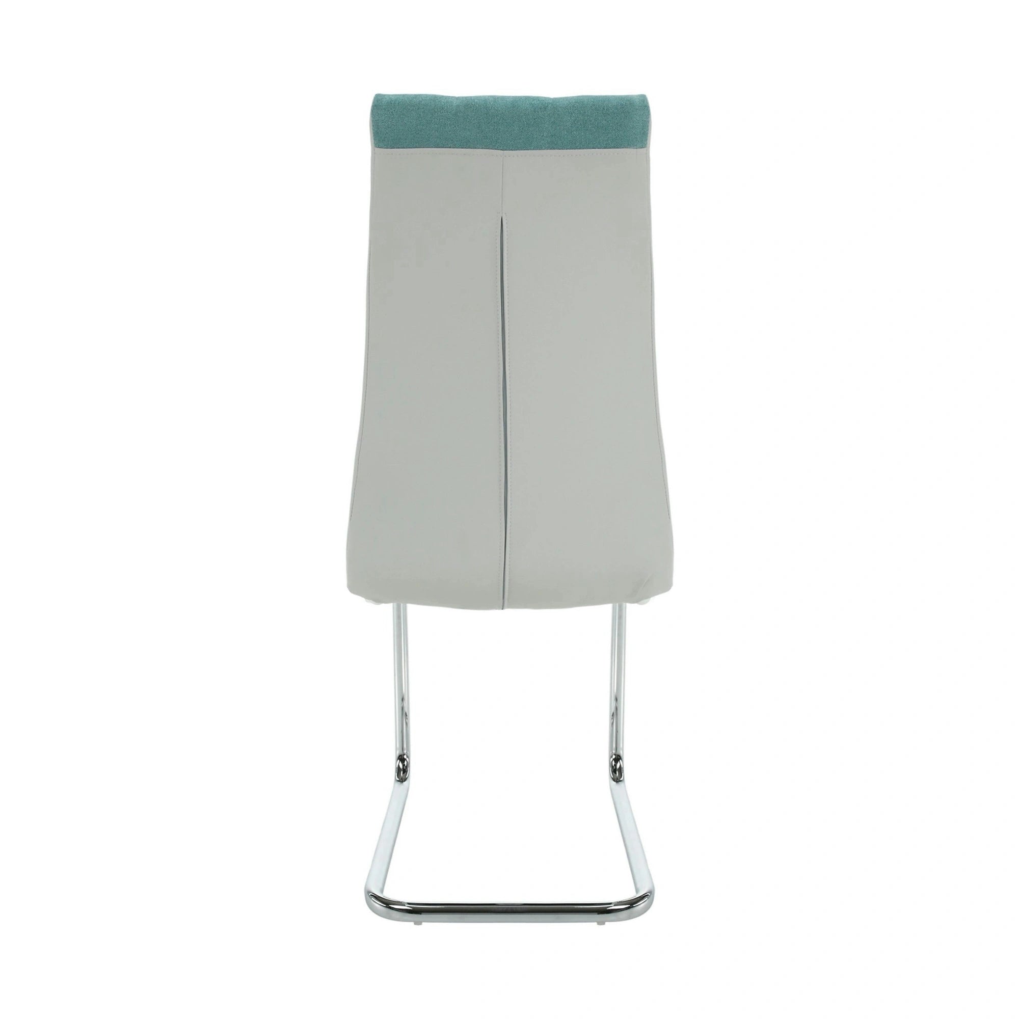 Scaun bucatarie SALOMA NEW, textil/piele ecologica/metal, mentol/gri/crom, 42x57x105 cm
