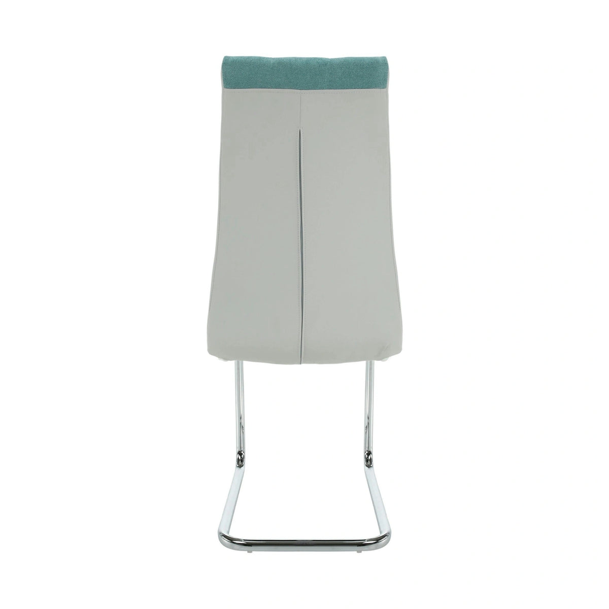 Scaun bucatarie SALOMA NEW, textil/piele ecologica/metal, mentol/gri/crom, 42x57x105 cm