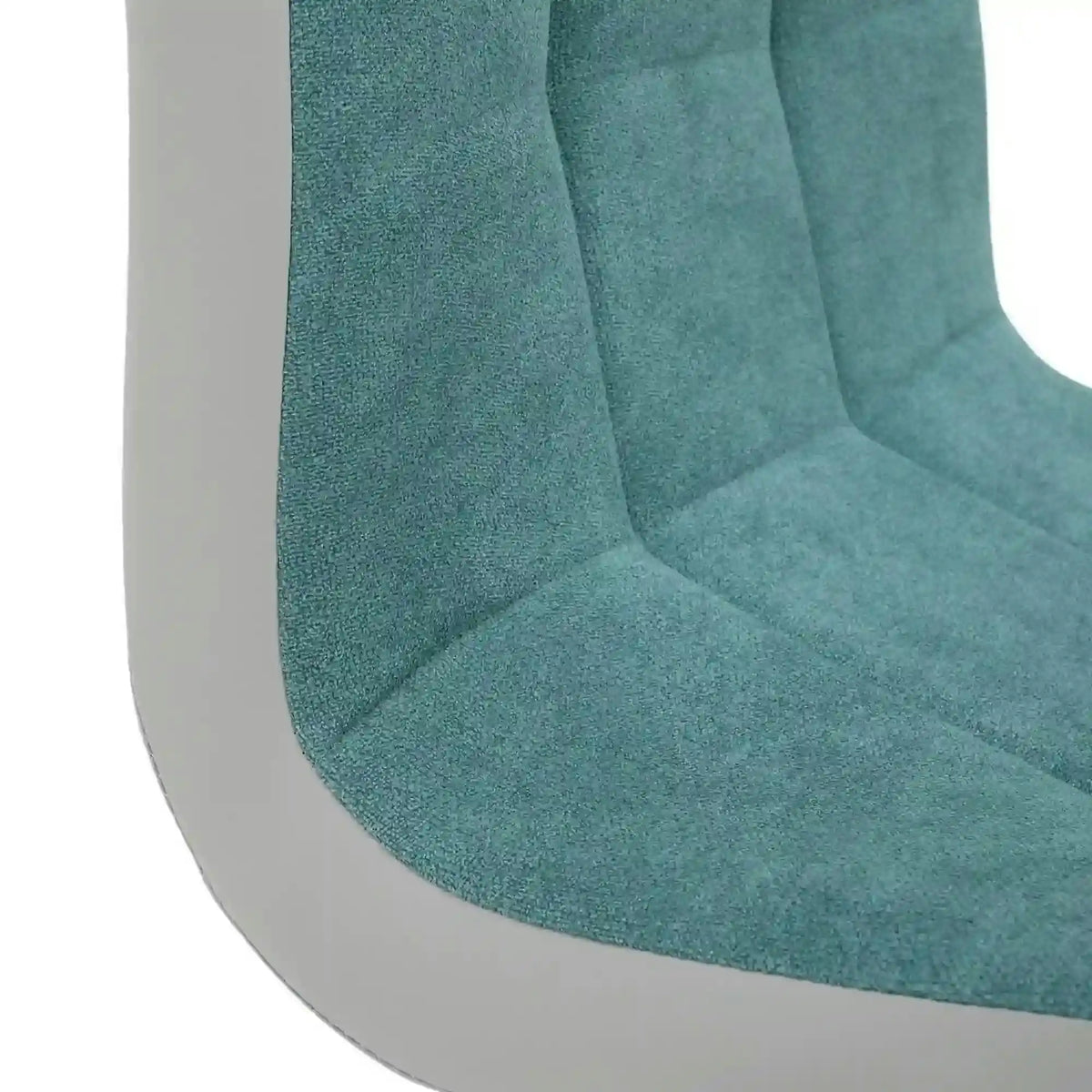 Scaun bucatarie SALOMA NEW, textil/piele ecologica/metal, mentol/gri/crom, 42x57x105 cm