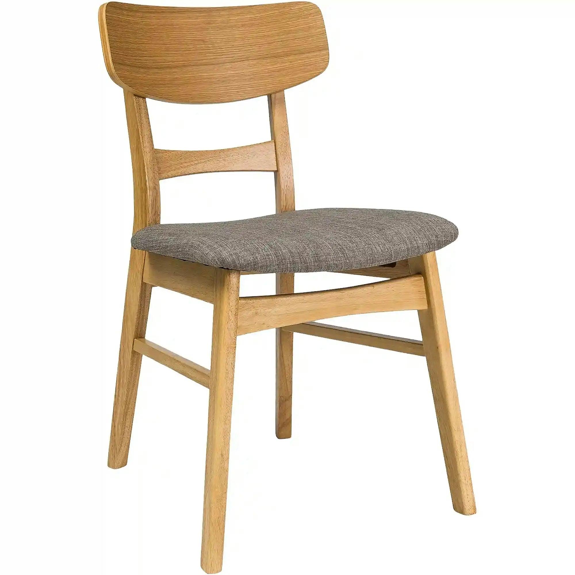 Scaun bucatarie stil scandinav CD61, gri/stejar, stofa clasica/lemn, 43x44x76 cm