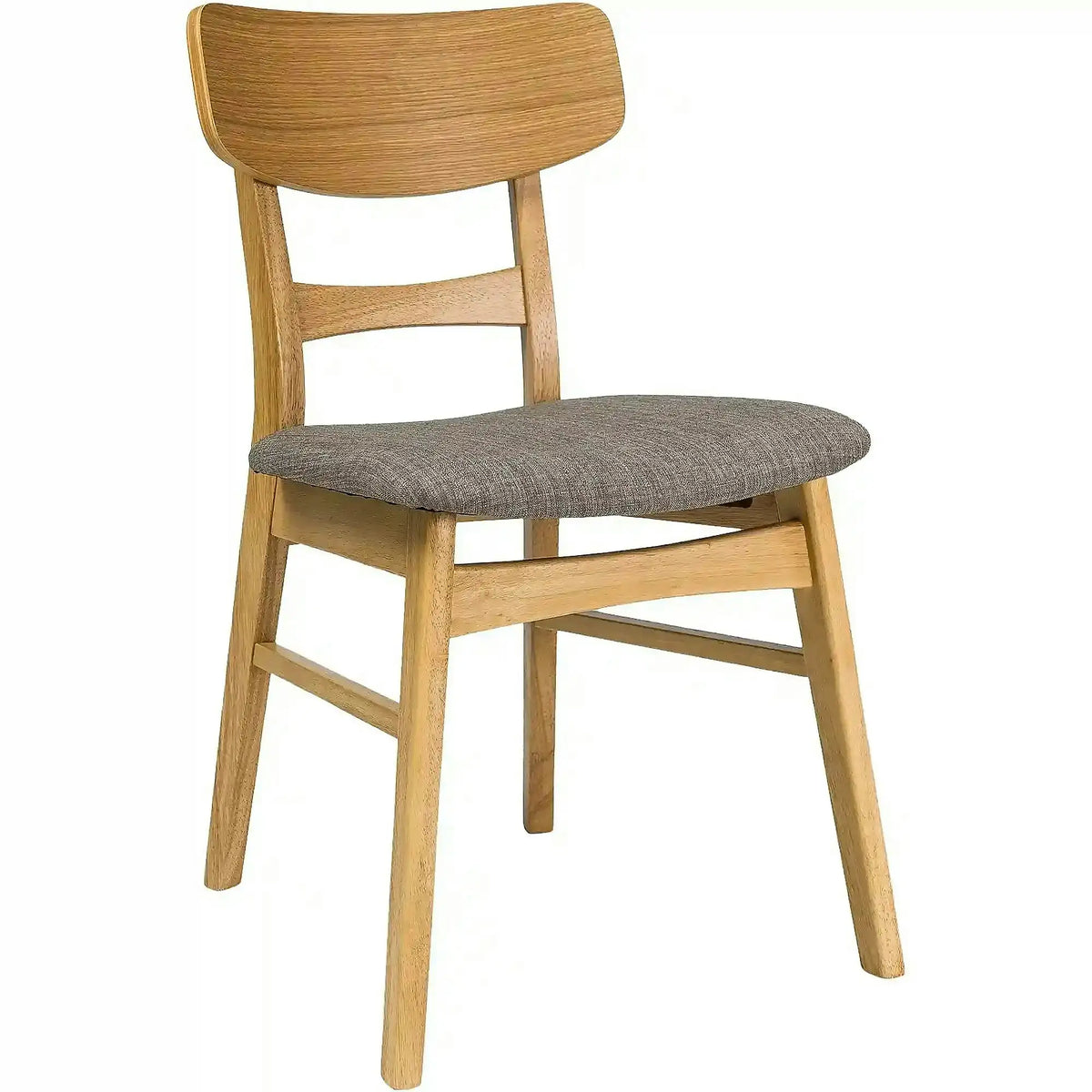 Scaun bucatarie stil scandinav CD61, gri/stejar, stofa clasica/lemn, 43x44x76 cm