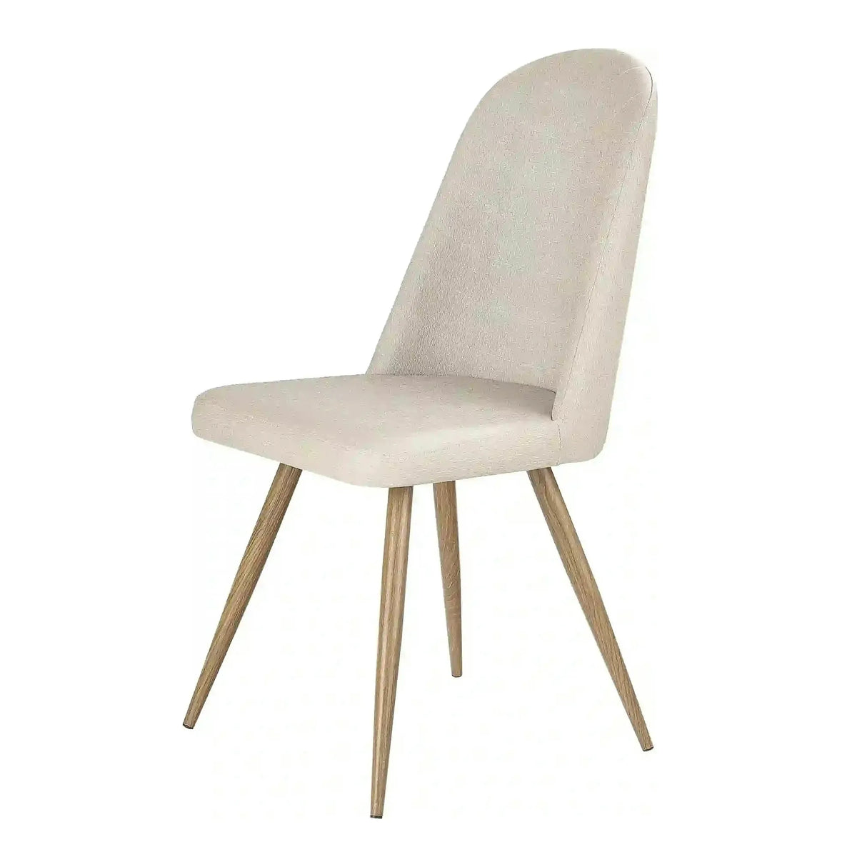 Scaun bucatarie tapitat K214, crem/stejar miere, piele ecologica/metal, 45X53X90 CM