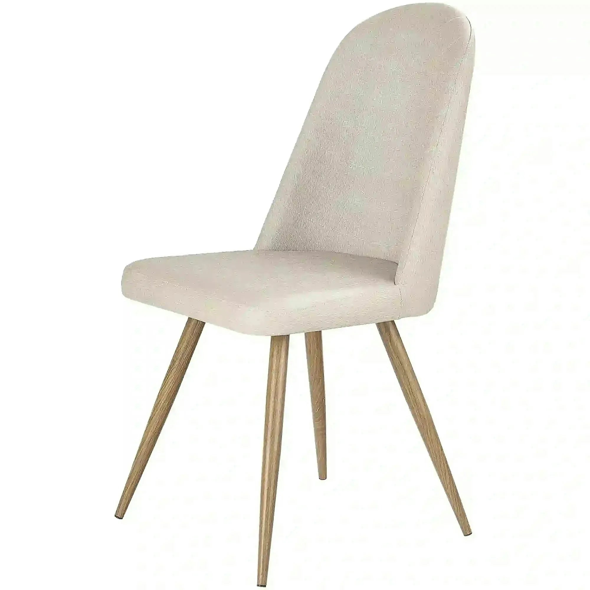 Scaun bucatarie tapitat K214, crem/stejar miere, piele ecologica/metal, 45X53X90 CM