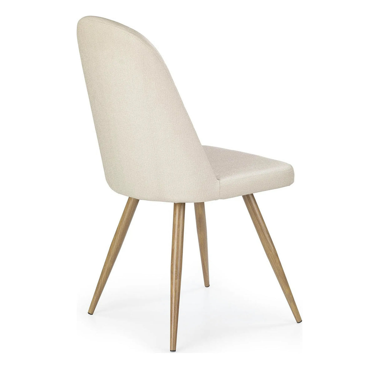 Scaun bucatarie tapitat K214, crem/stejar miere, piele ecologica/metal, 45X53X90 CM