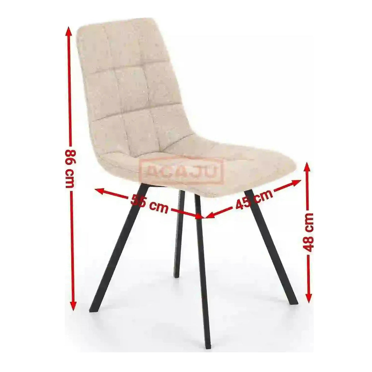 Scaun bucatarie tapitat stofa clasica K402, bej/negru, 45x55x86 cm