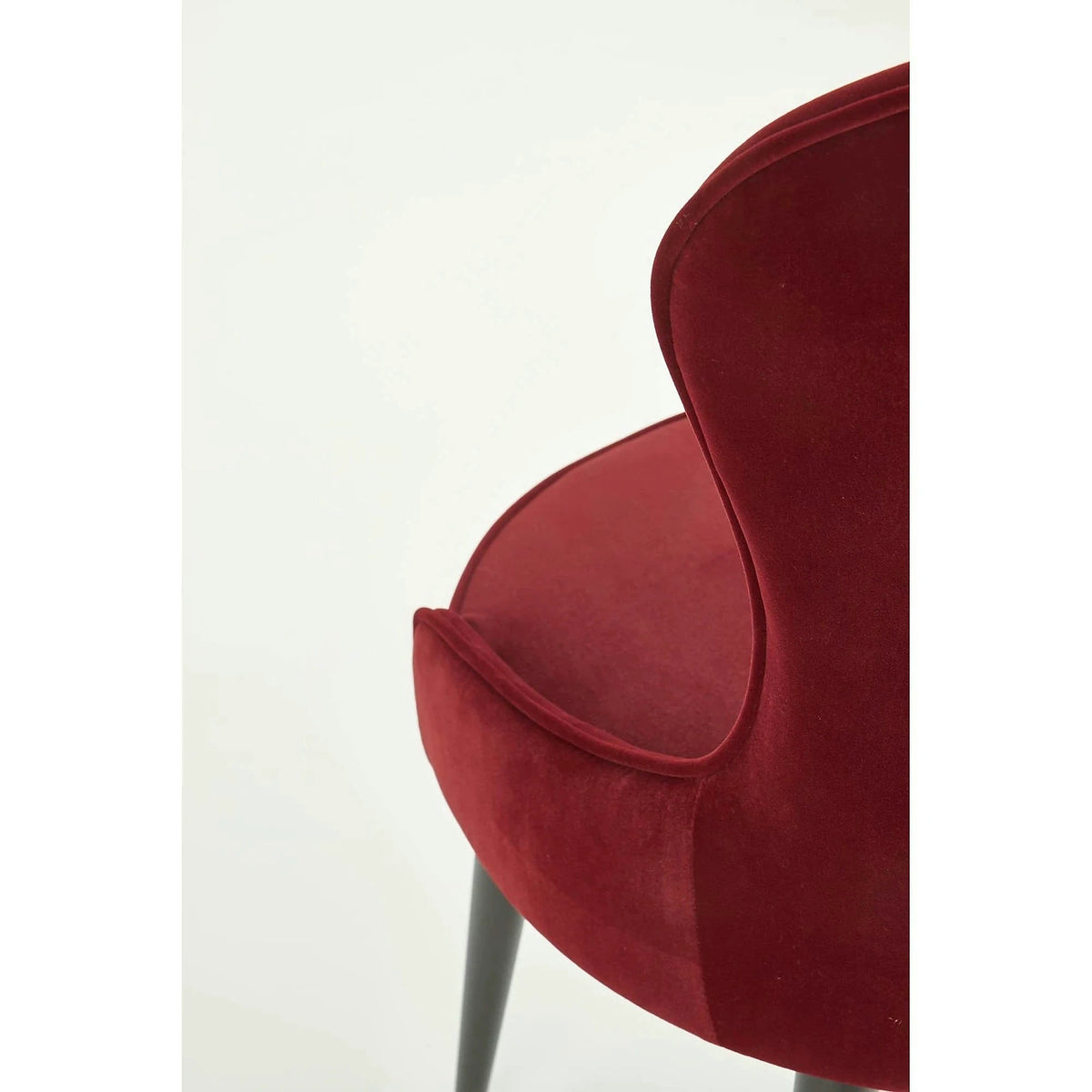 Scaun bucatarie visiniu/negru K366, stofa catifelata/metal, 52x58x92 cm