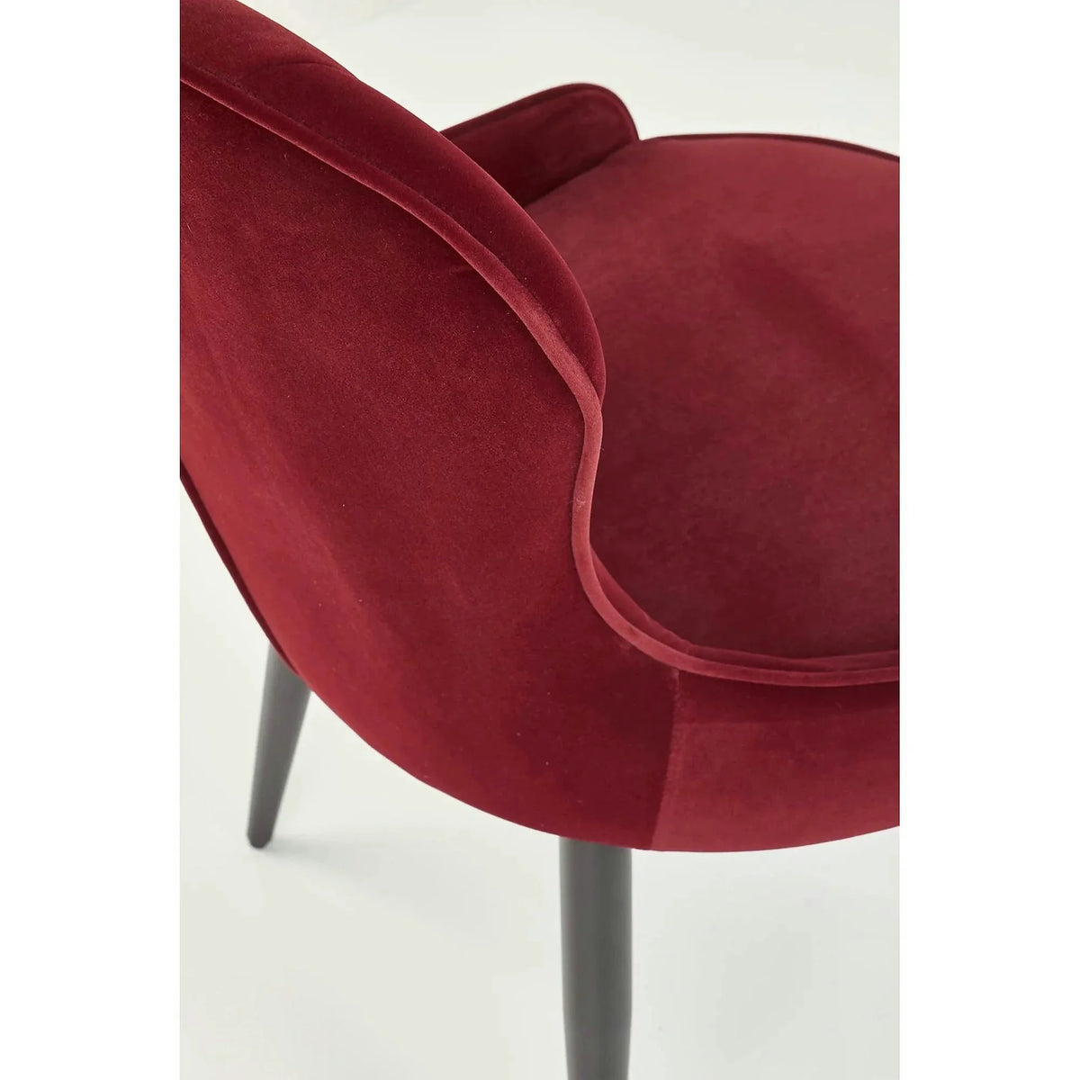 Scaun bucatarie visiniu/negru K366, stofa catifelata/metal, 52x58x92 cm