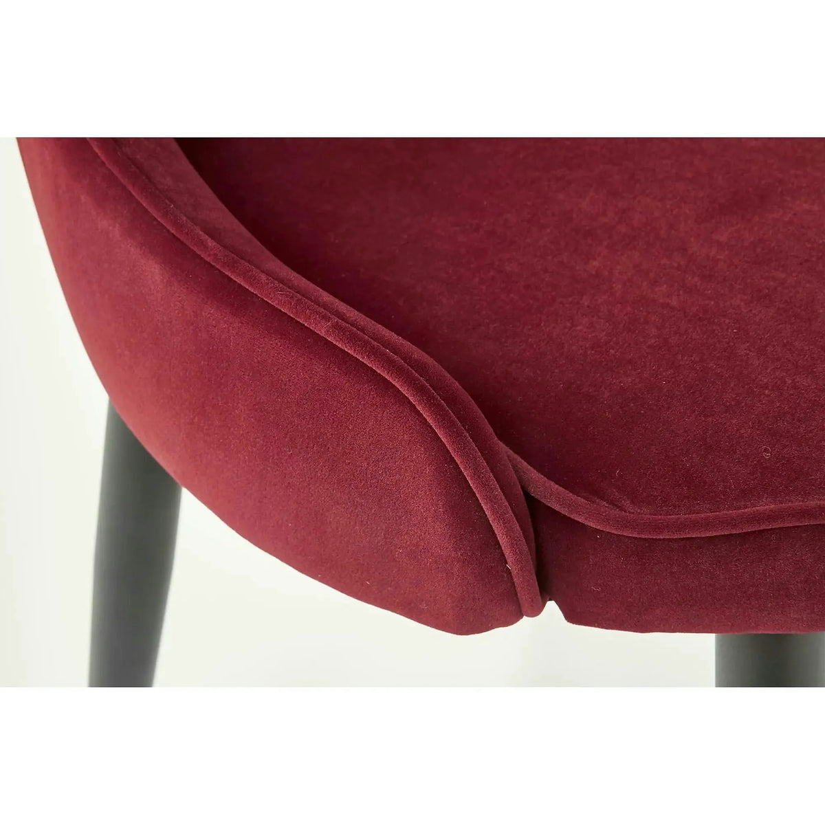 Scaun bucatarie visiniu/negru K366, stofa catifelata/metal, 52x58x92 cm