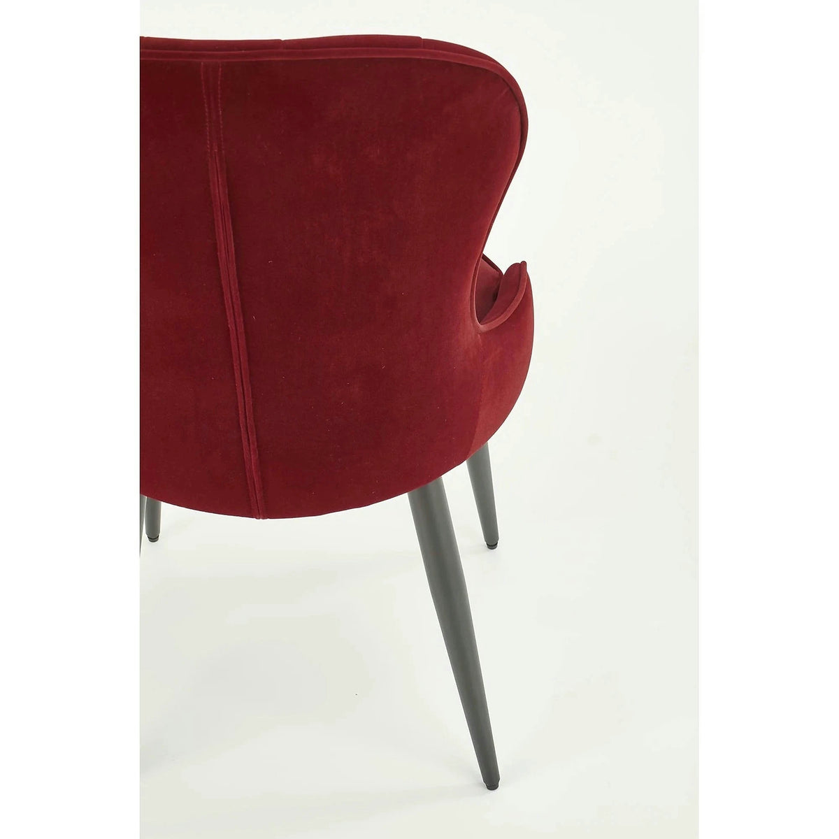 Scaun bucatarie visiniu/negru K366, stofa catifelata/metal, 52x58x92 cm