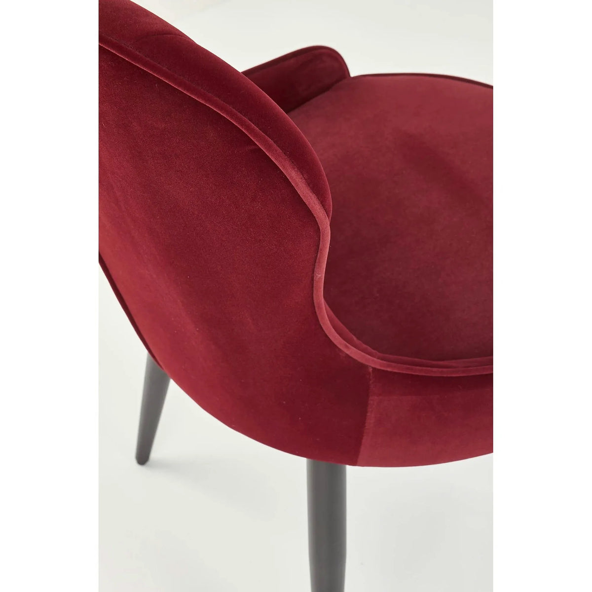 Scaun bucatarie visiniu/negru K366, stofa catifelata/metal, 52x58x92 cm