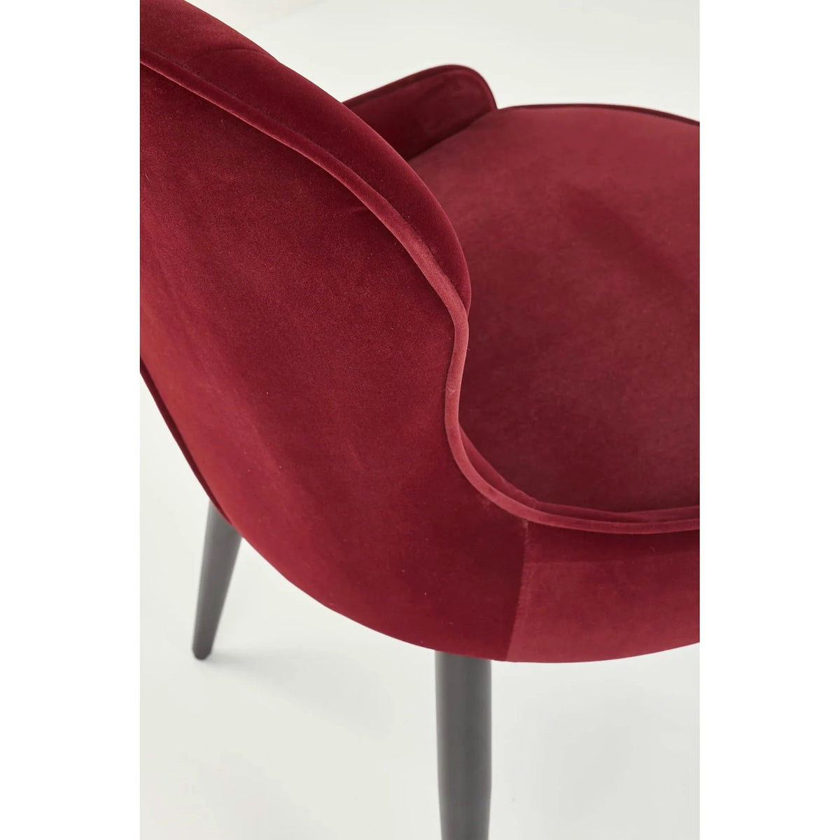 Scaun bucatarie visiniu/negru K366, stofa catifelata/metal, 52x58x92 cm