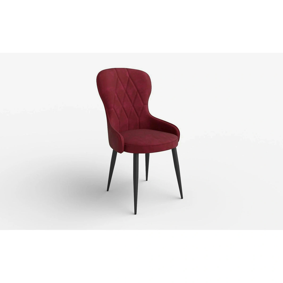 Scaun bucatarie visiniu/negru K366, stofa catifelata/metal, 52x58x92 cm