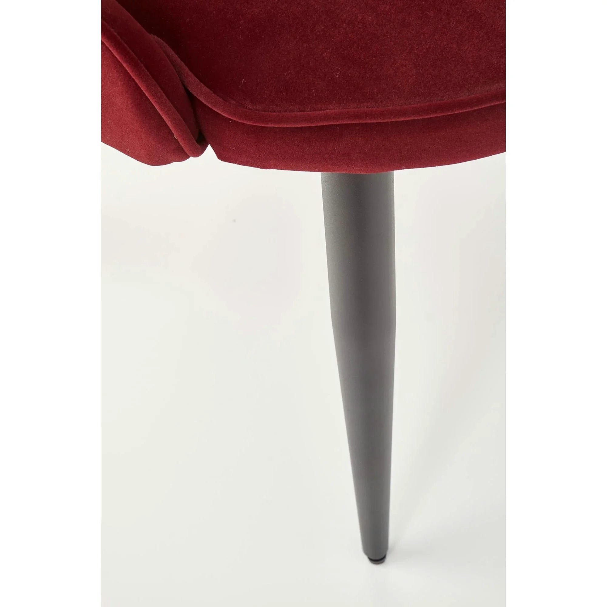 Scaun bucatarie visiniu/negru K366, stofa catifelata/metal, 52x58x92 cm
