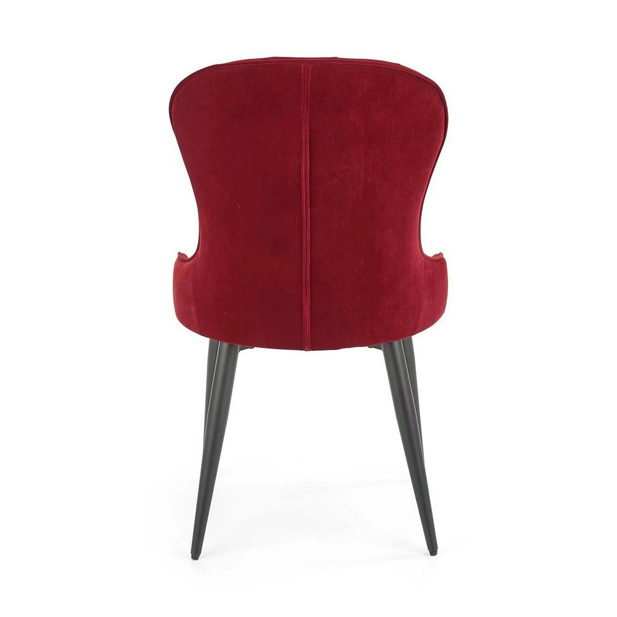 Scaun bucatarie visiniu/negru K366, stofa catifelata/metal, 52x58x92 cm