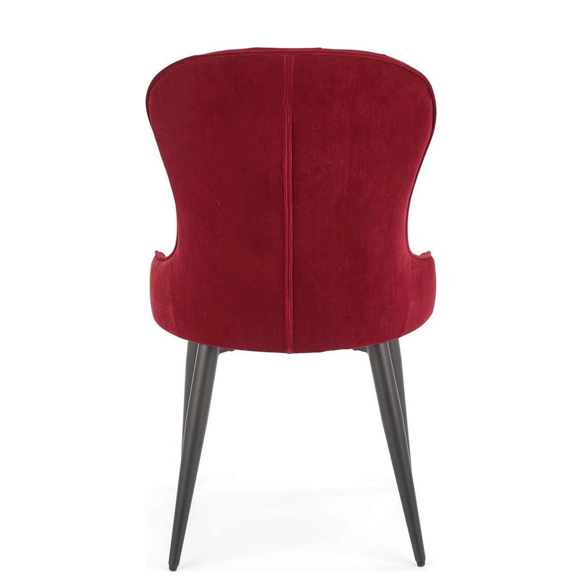 Scaun bucatarie visiniu/negru K366, stofa catifelata/metal, 52x58x92 cm