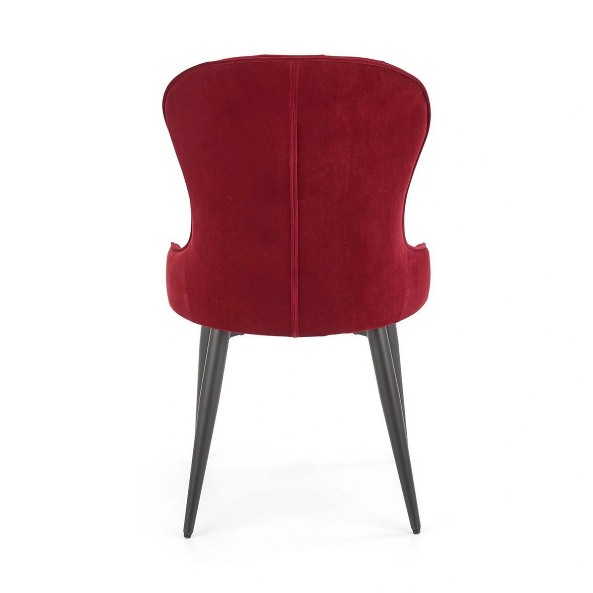 Scaun bucatarie visiniu/negru K366, stofa catifelata/metal, 52x58x92 cm