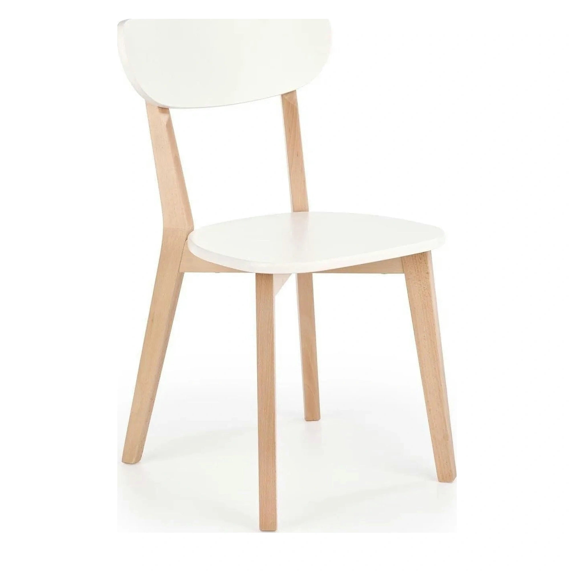 Scaun BUGGI, alb/stejar, lemn de fag, 45X50X81 CM