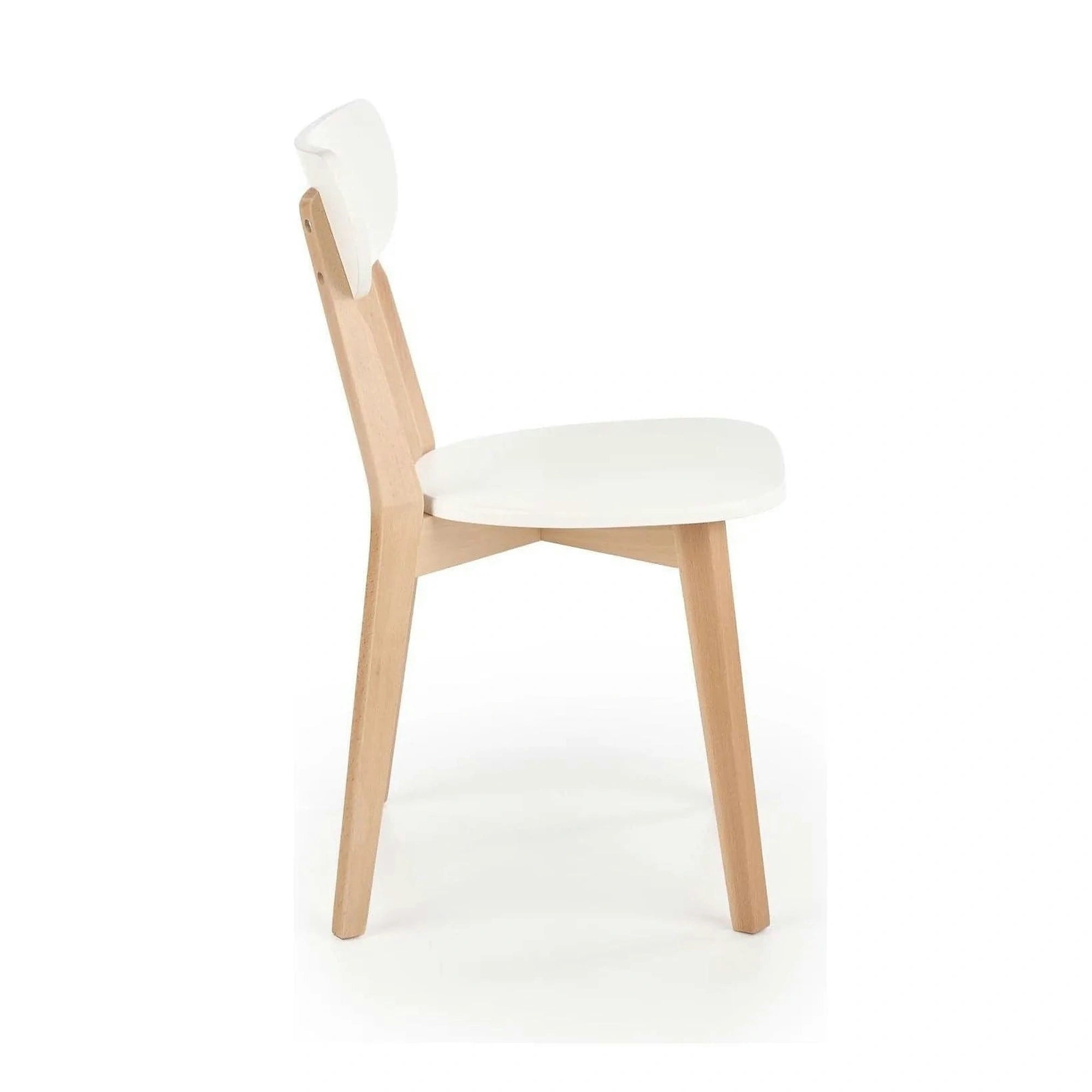 Scaun BUGGI, alb/stejar, lemn de fag, 45X50X81 CM