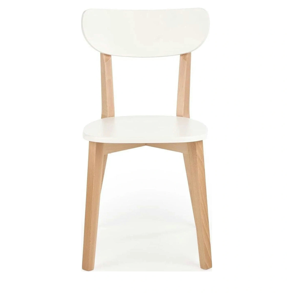 Scaun BUGGI, alb/stejar, lemn de fag, 45X50X81 CM