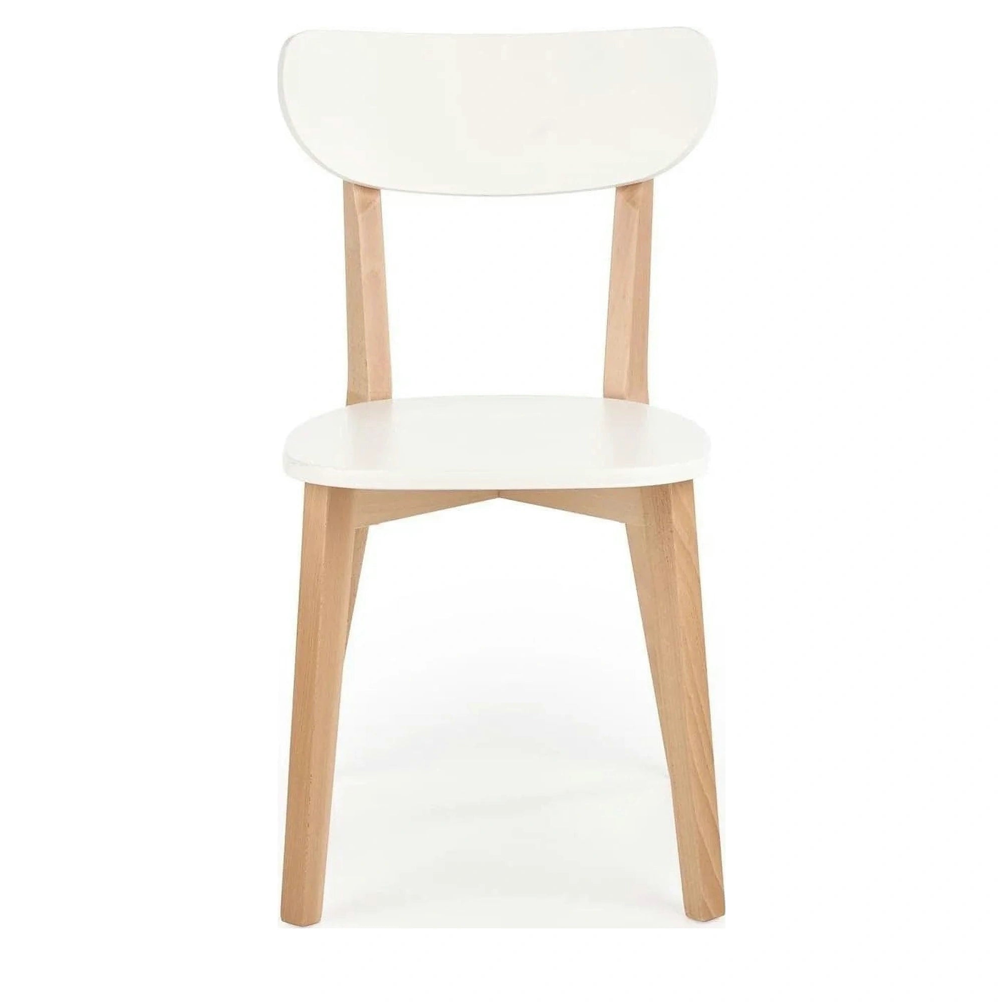 Scaun BUGGI, alb/stejar, lemn de fag, 45X50X81 CM