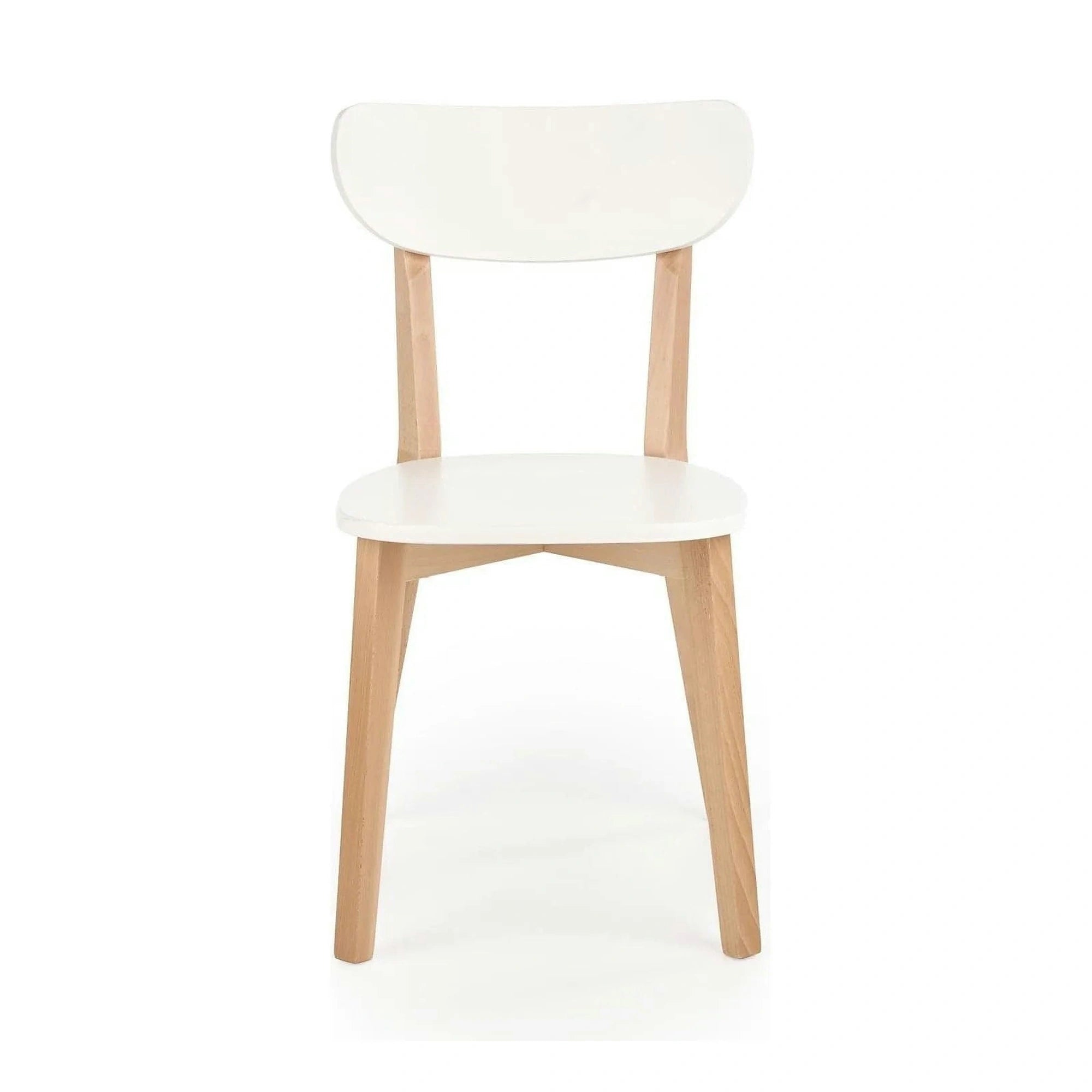 Scaun BUGGI, alb/stejar, lemn de fag, 45X50X81 CM