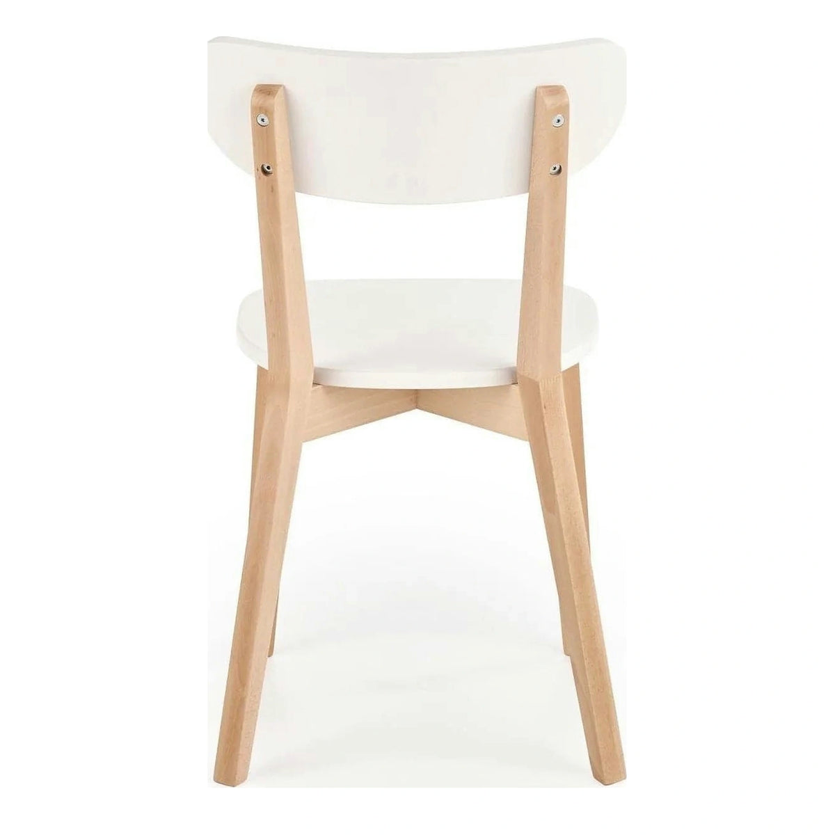 Scaun BUGGI, alb/stejar, lemn de fag, 45X50X81 CM