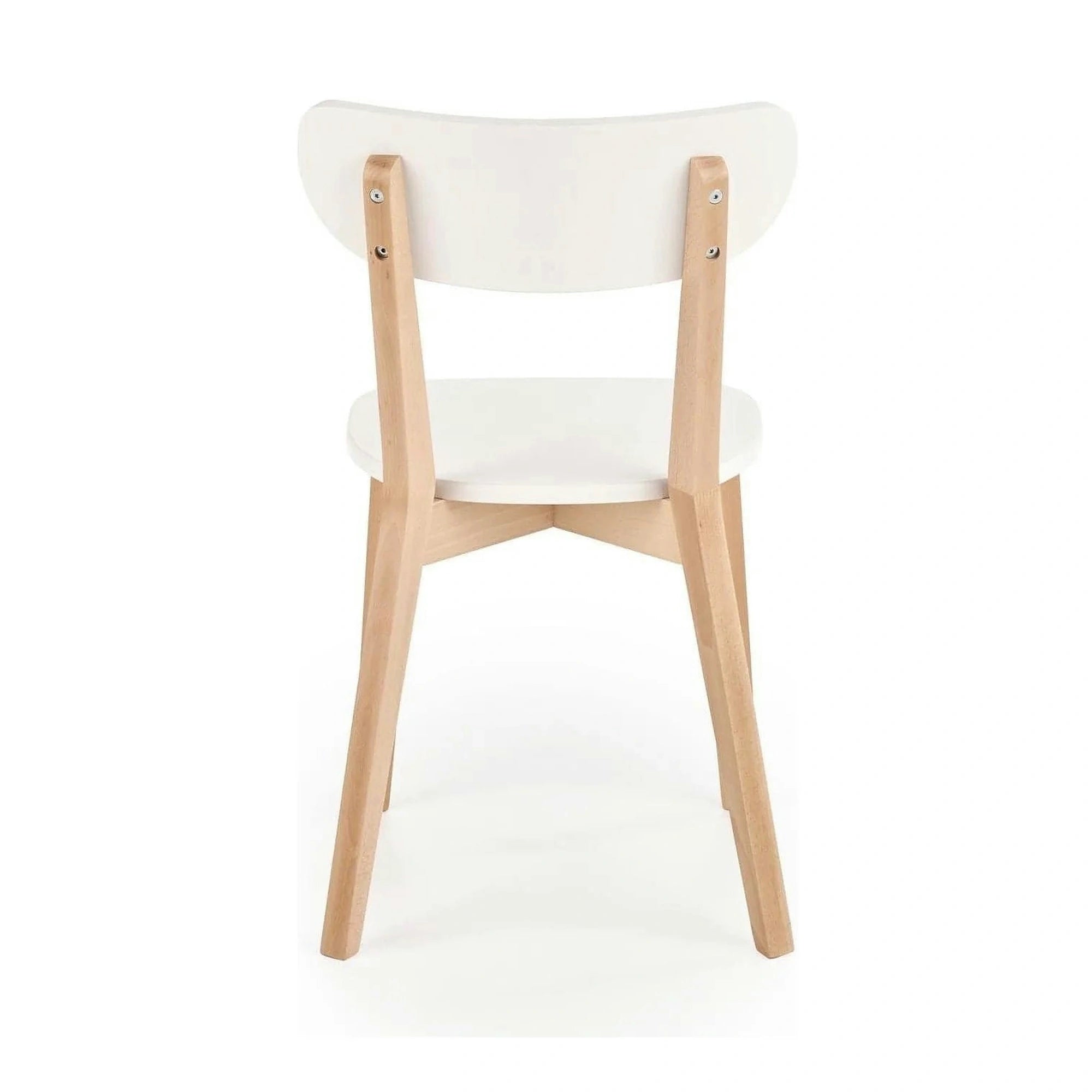 Scaun BUGGI, alb/stejar, lemn de fag, 45X50X81 CM