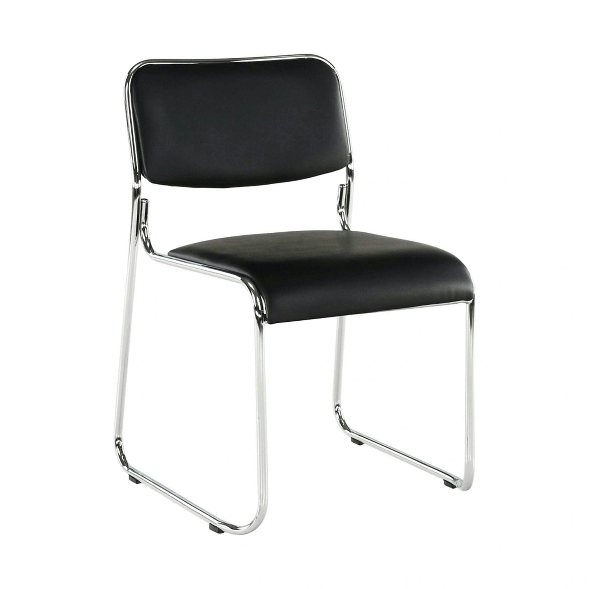 Scaun BULUT, negru, piele ecologica/metal, 50x56x76 cm