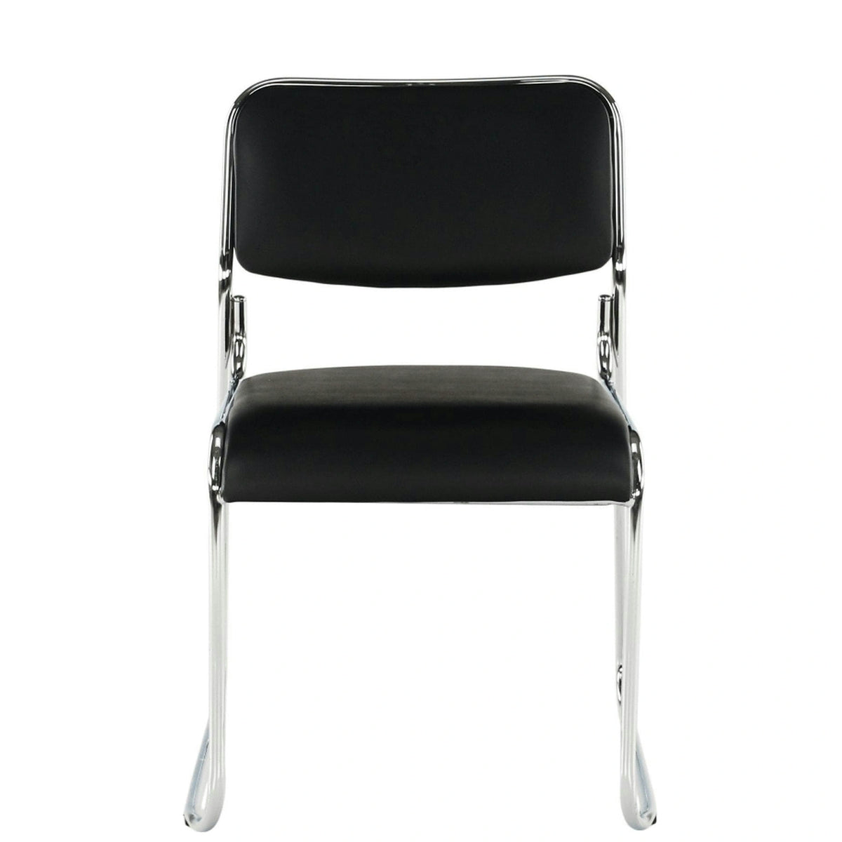 Scaun BULUT, negru, piele ecologica/metal, 50x56x76 cm