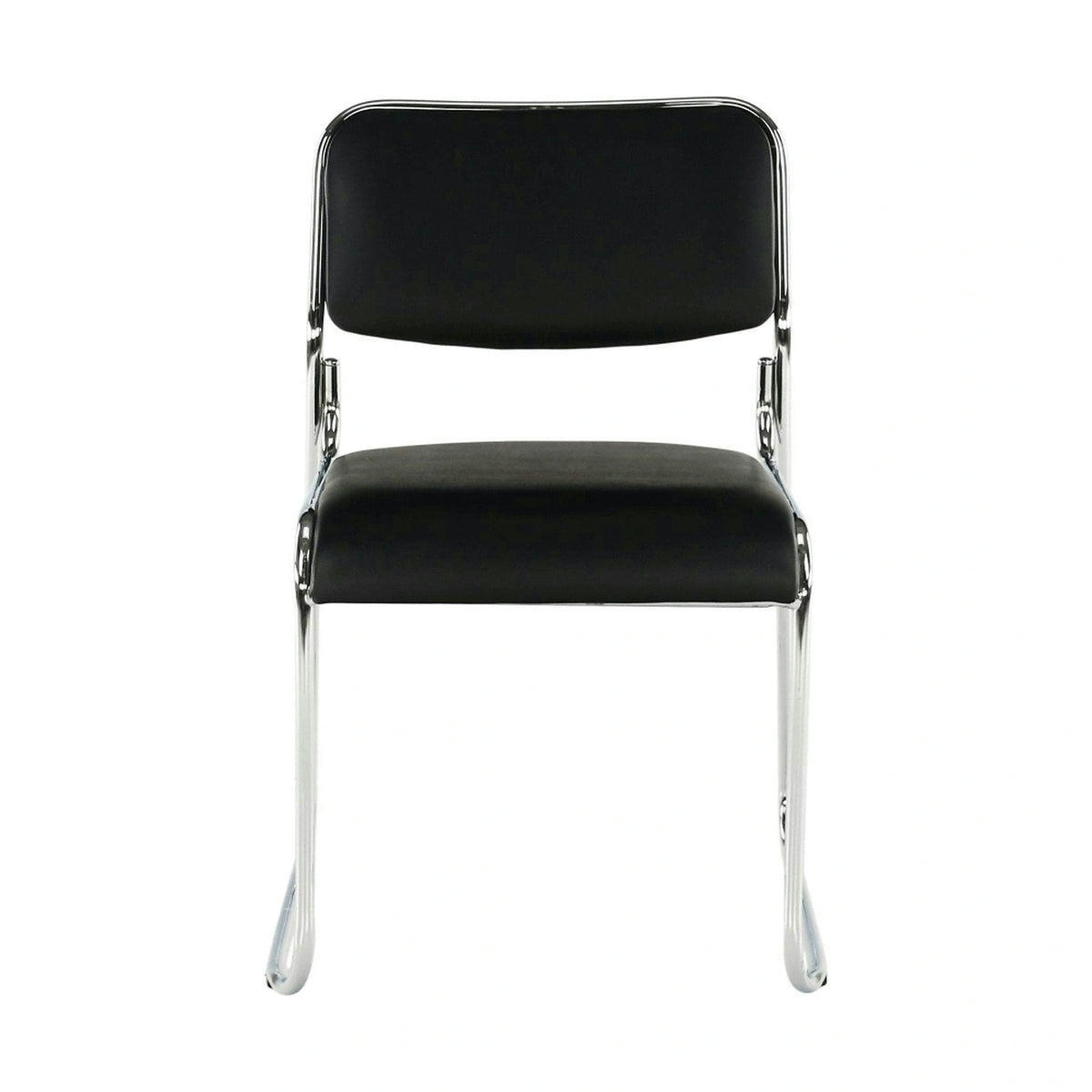 Scaun BULUT, negru, piele ecologica/metal, 50x56x76 cm