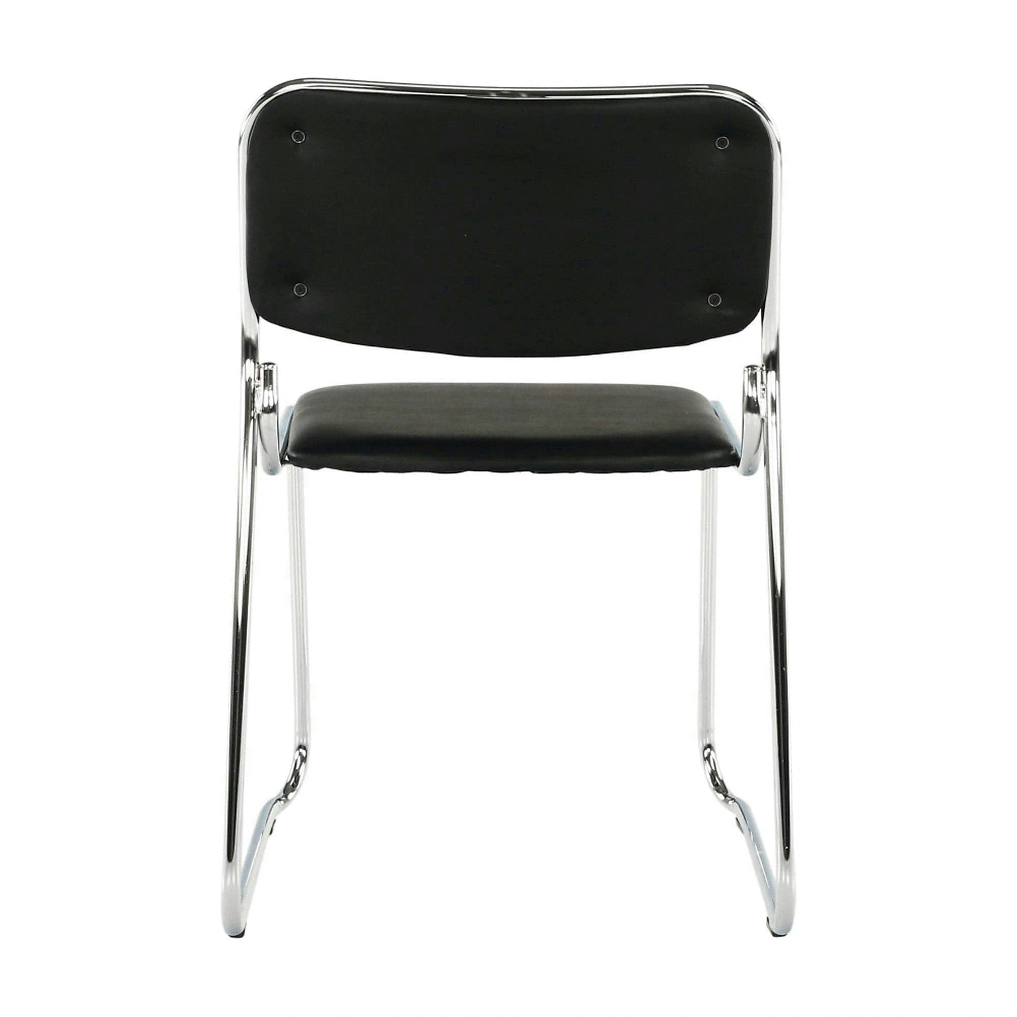 Scaun BULUT, negru, piele ecologica/metal, 50x56x76 cm
