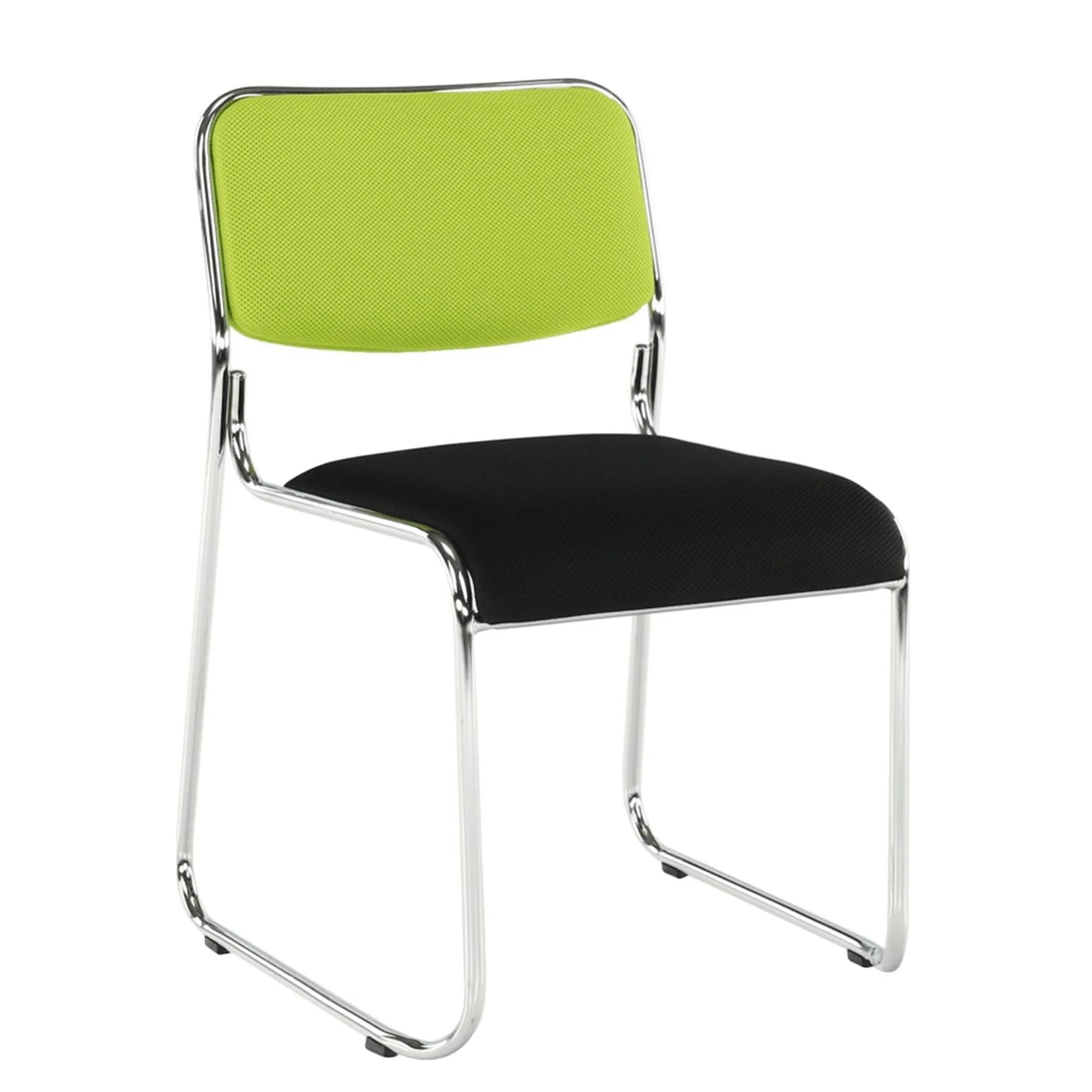 Scaun BULUT, verde/negru/crom, piele ecologica/metal, 50x56x76 cm