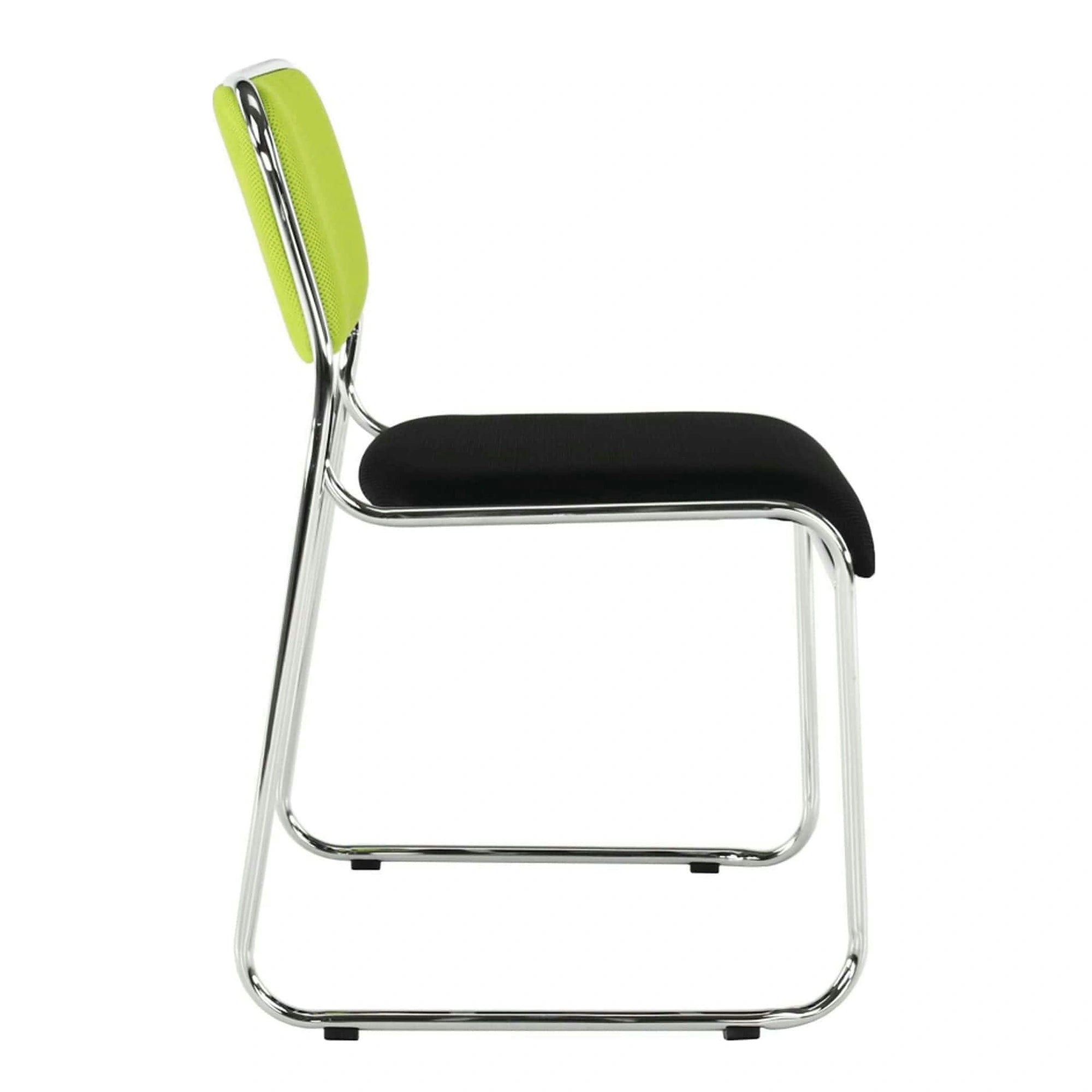 Scaun BULUT, verde/negru/crom, piele ecologica/metal, 50x56x76 cm