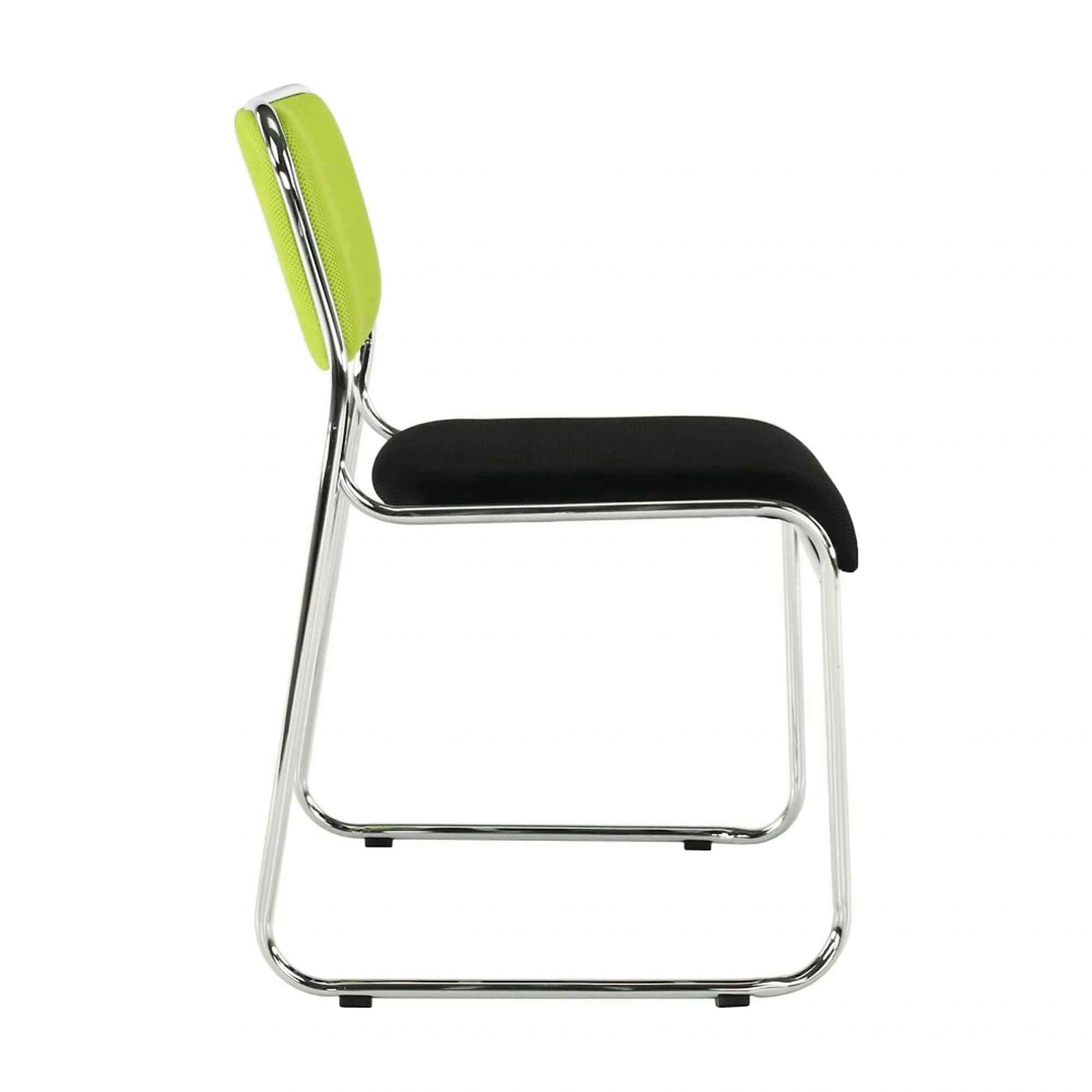 Scaun BULUT, verde/negru/crom, piele ecologica/metal, 50x56x76 cm
