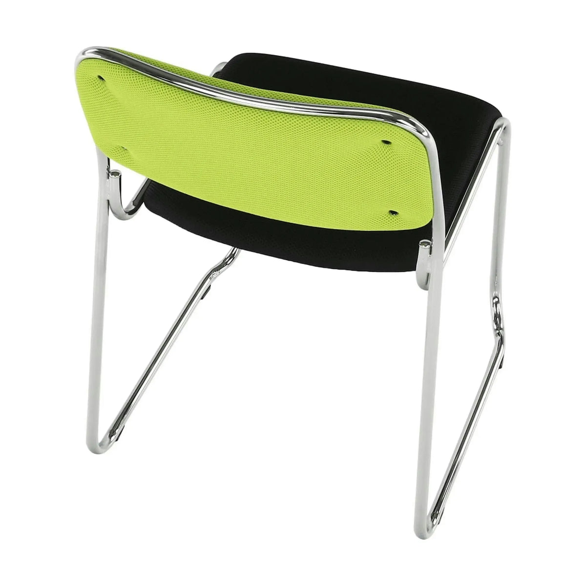 Scaun BULUT, verde/negru/crom, piele ecologica/metal, 50x56x76 cm