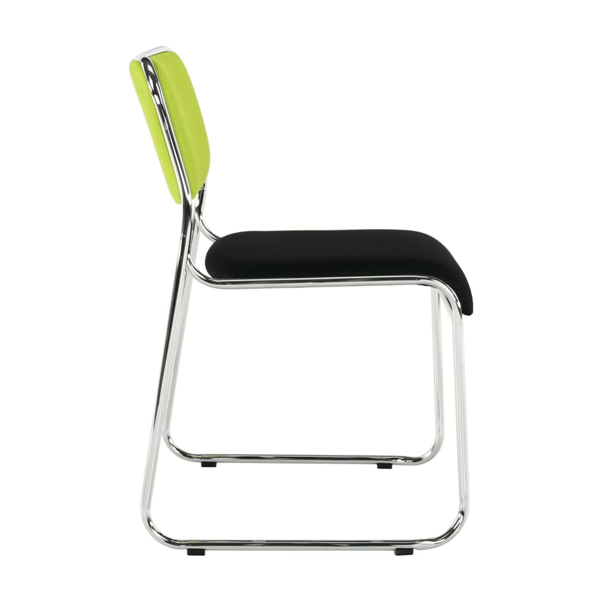 Scaun BULUT, verde/negru/crom, piele ecologica/metal, 50x56x76 cm