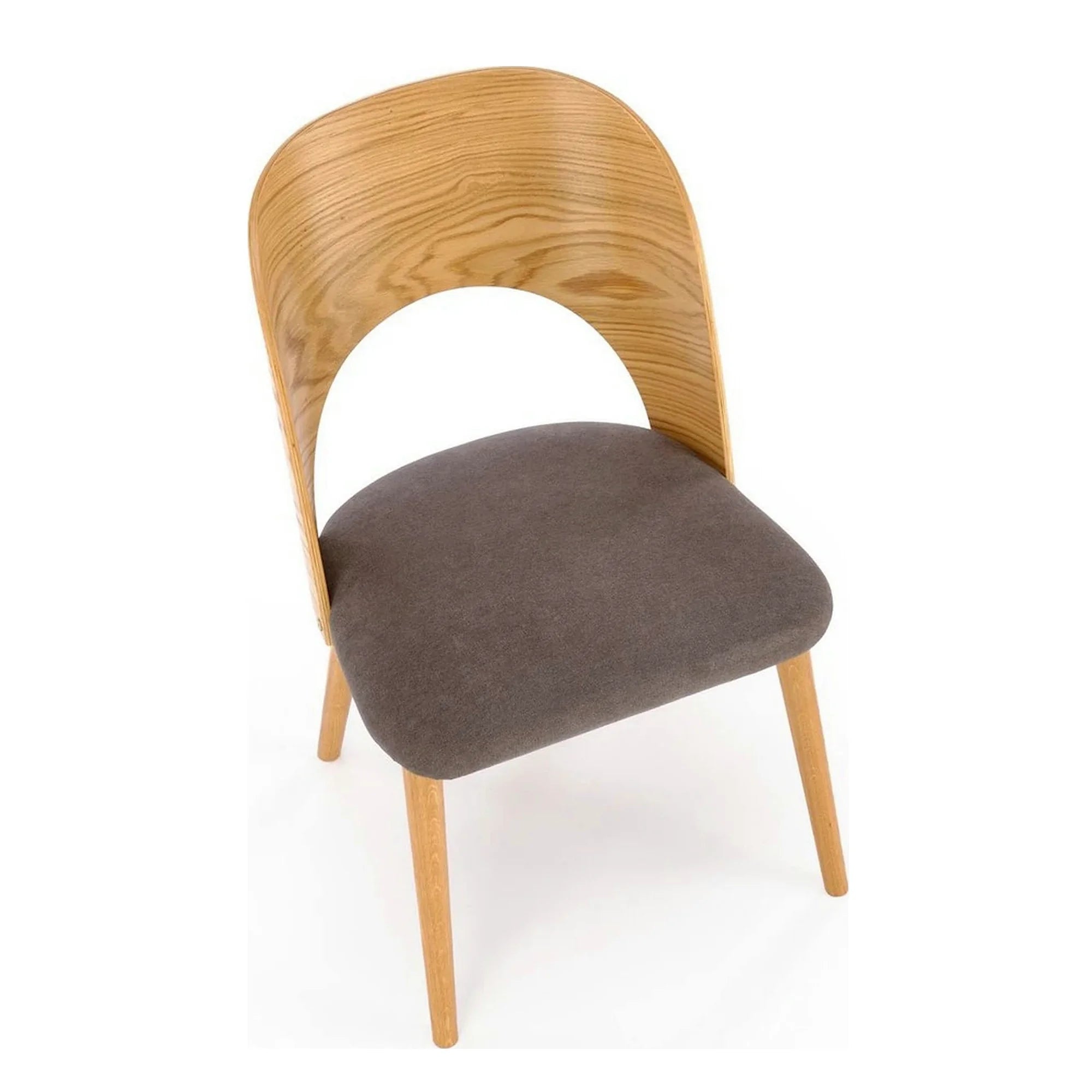 Scaun CADIZ, stejar/gri, stofa/placaj/lemn, 52x58x83 cm