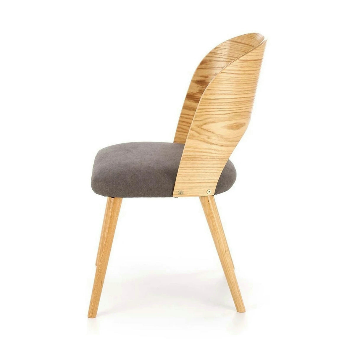 Scaun CADIZ, stejar/gri, stofa/placaj/lemn, 52x58x83 cm