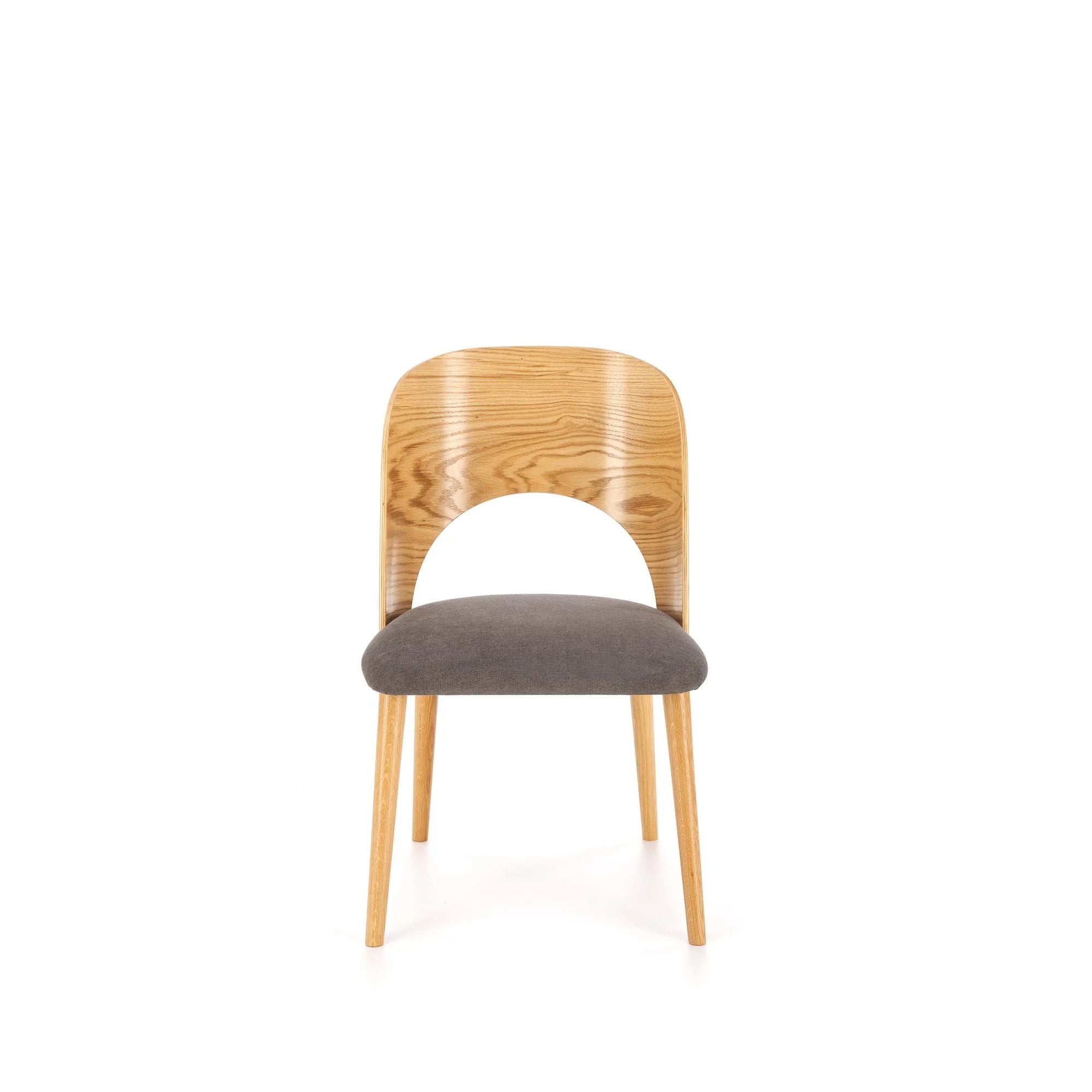 Scaun CADIZ, stejar/gri, stofa/placaj/lemn, 52x58x83 cm