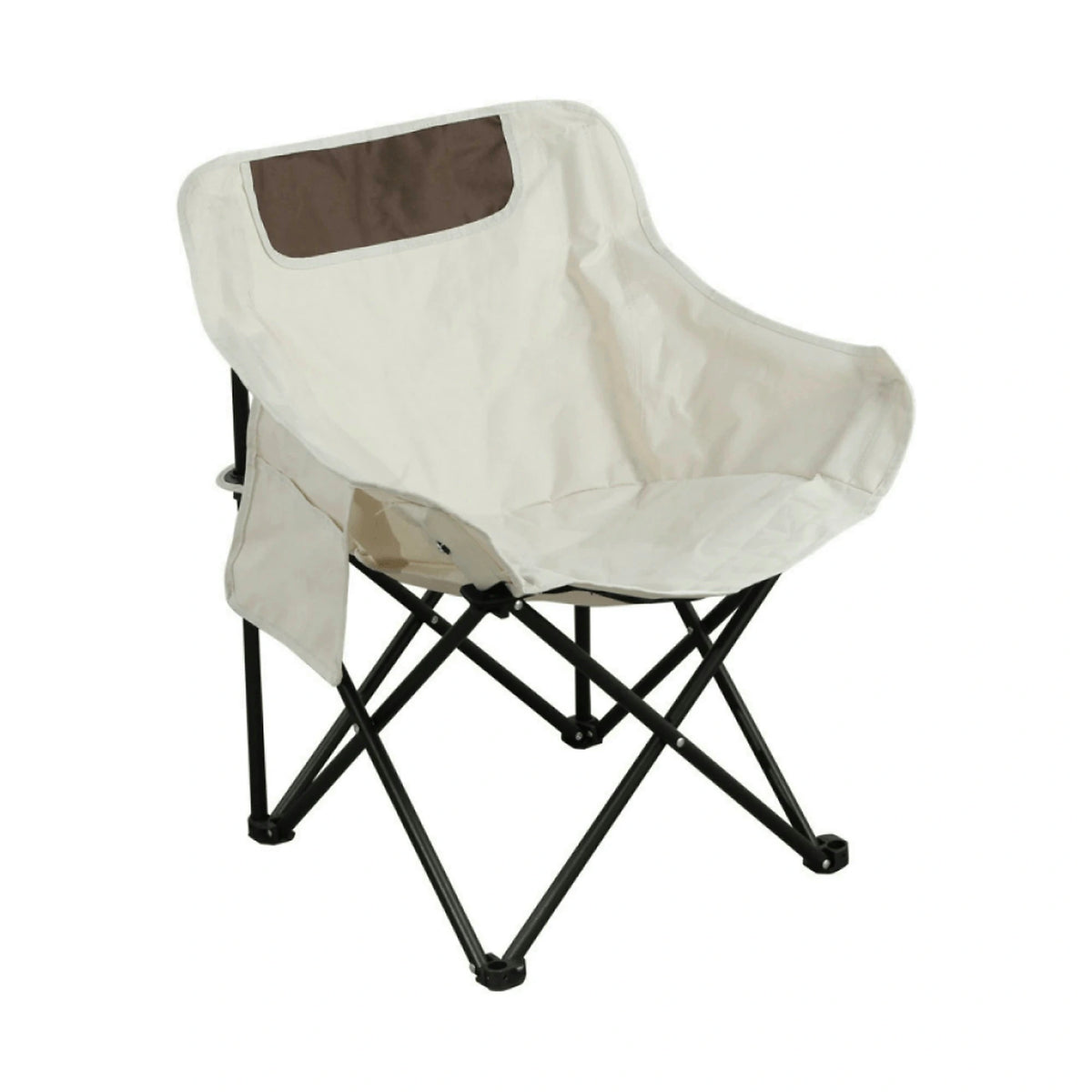 Scaun camping URAO, bej/negru, stofa clasica/metal, 58x51x66 cm