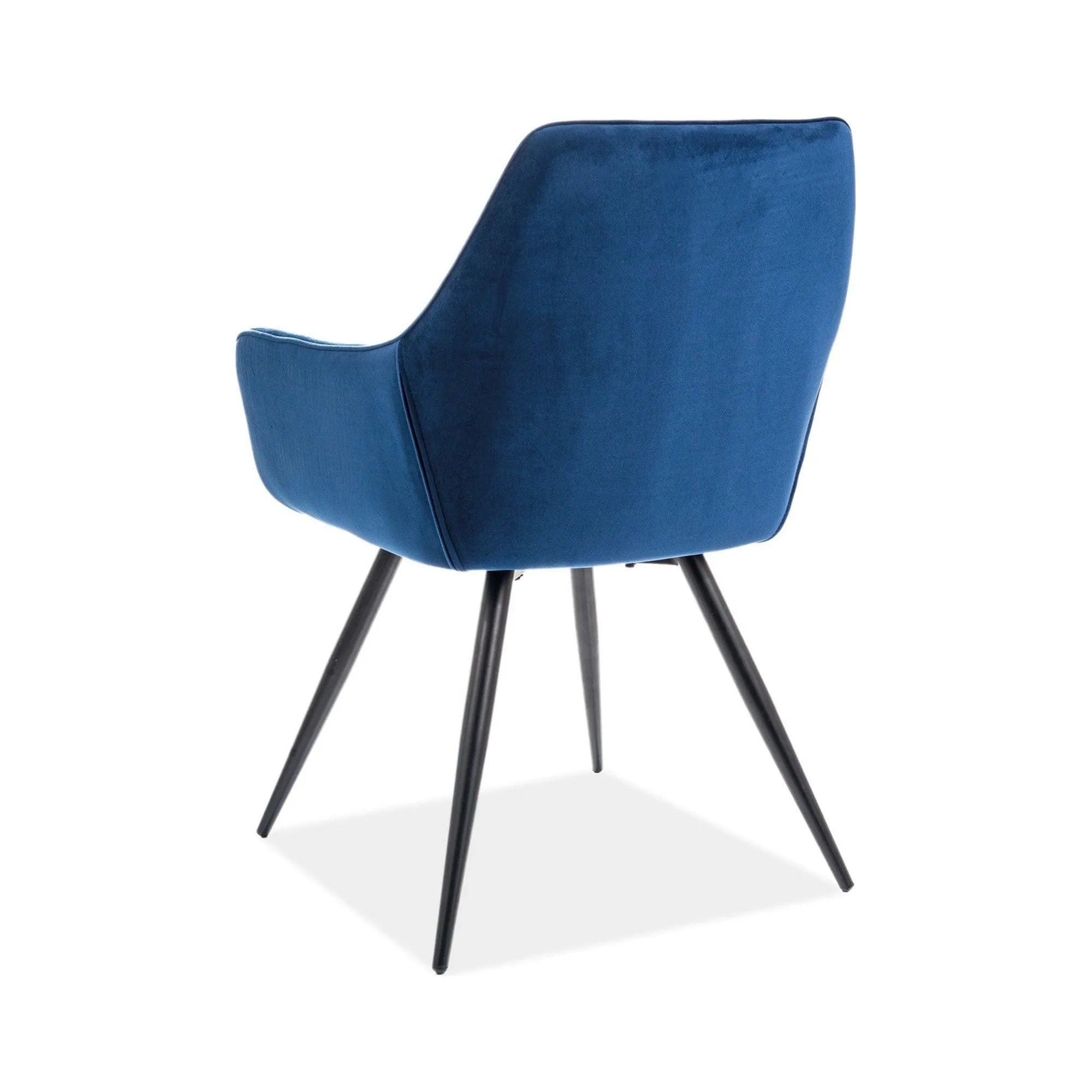 Scaun CHERRY, albastru/negru, stofa catifelata/metal, 58x57x87 cm