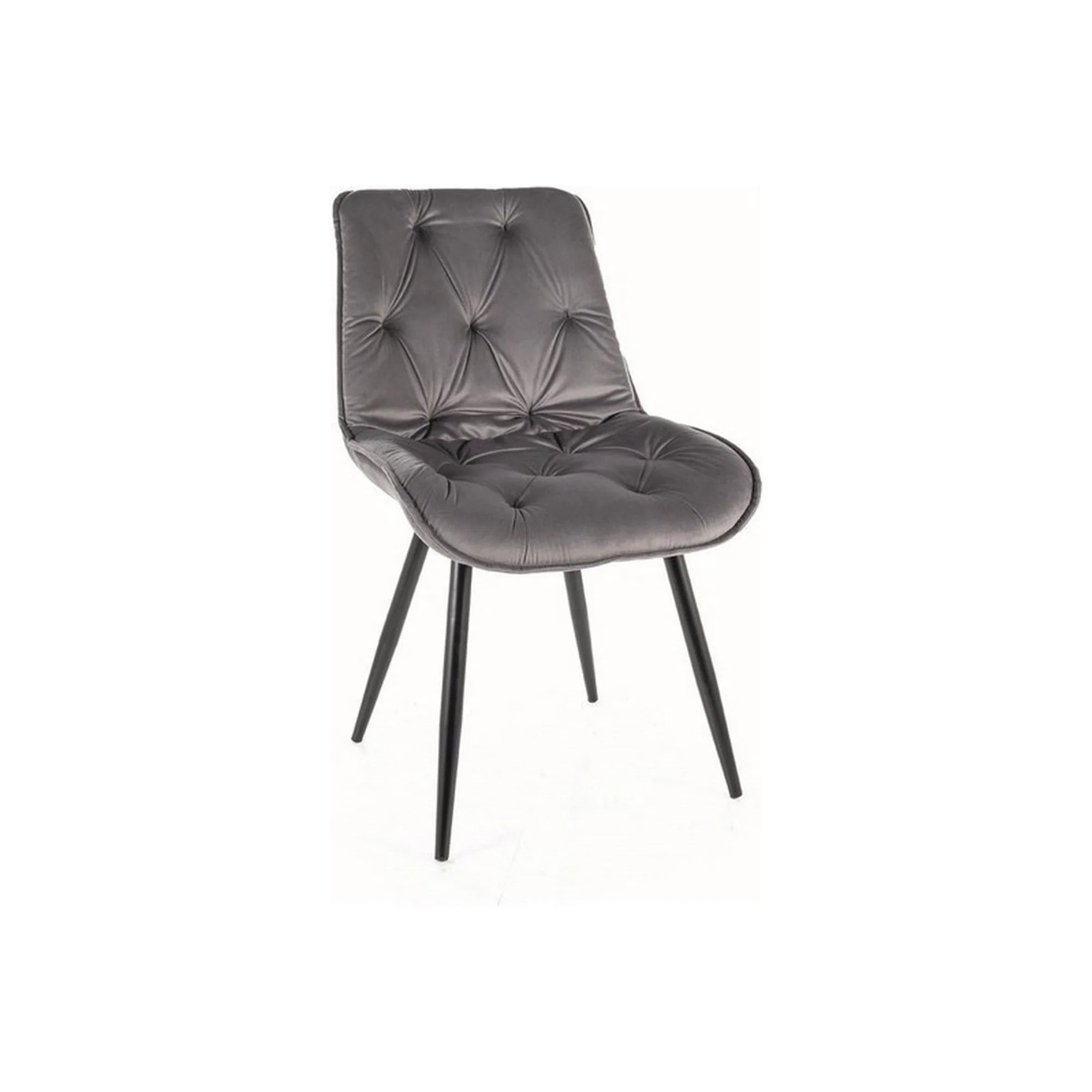 Scaun CHERRY II, gri/negru, stofa catifelata/metal, 53x43x88 cm