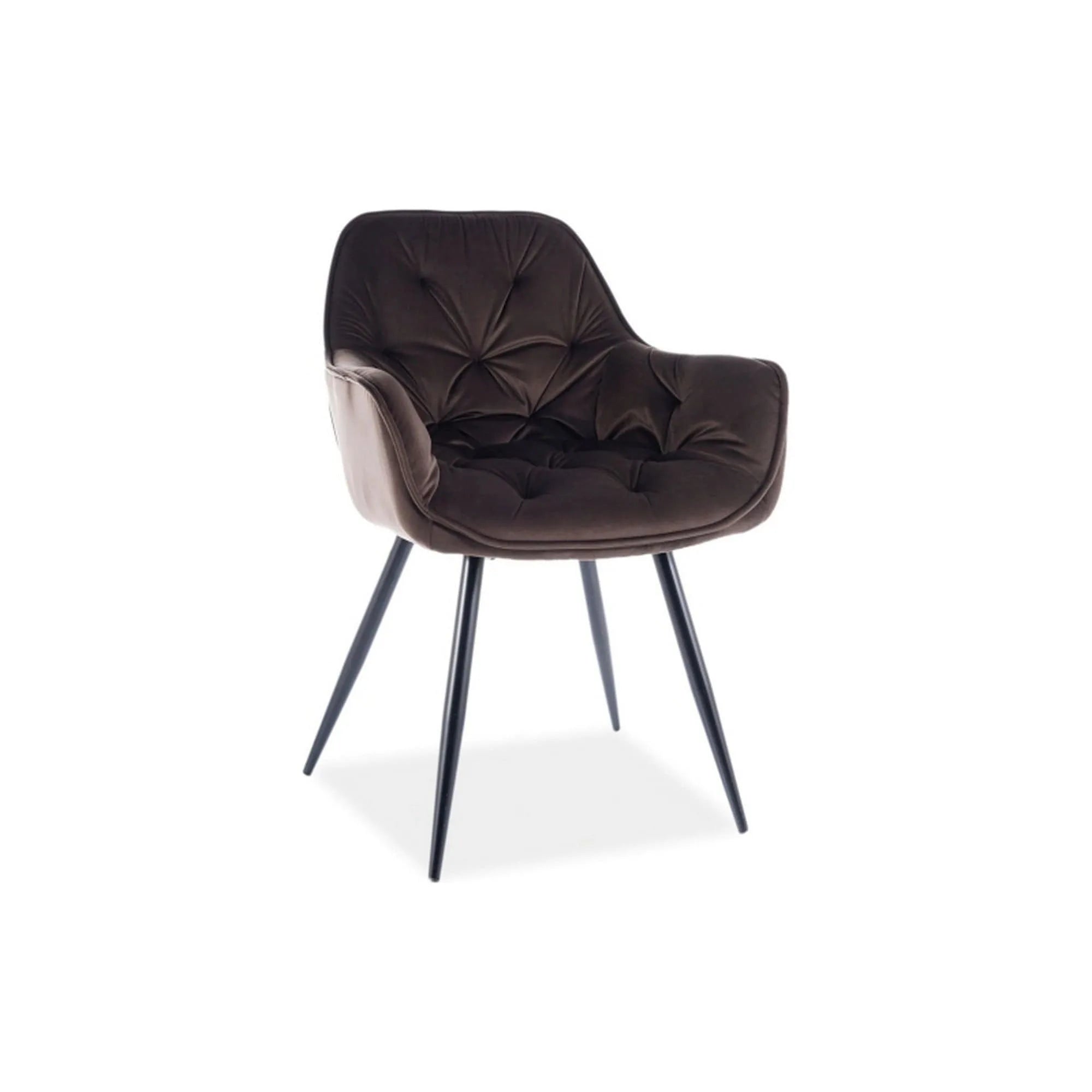 Scaun CHERRY, maro/negru, stofa catifelata/metal, 57x58x87 cm