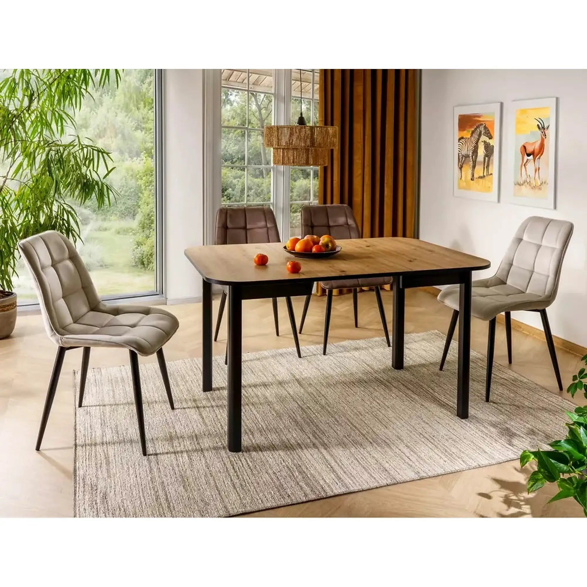 Scaun CHIC, cappuccino - Bluvel 38, stofa catifelata/metal, 50x58x88 cm