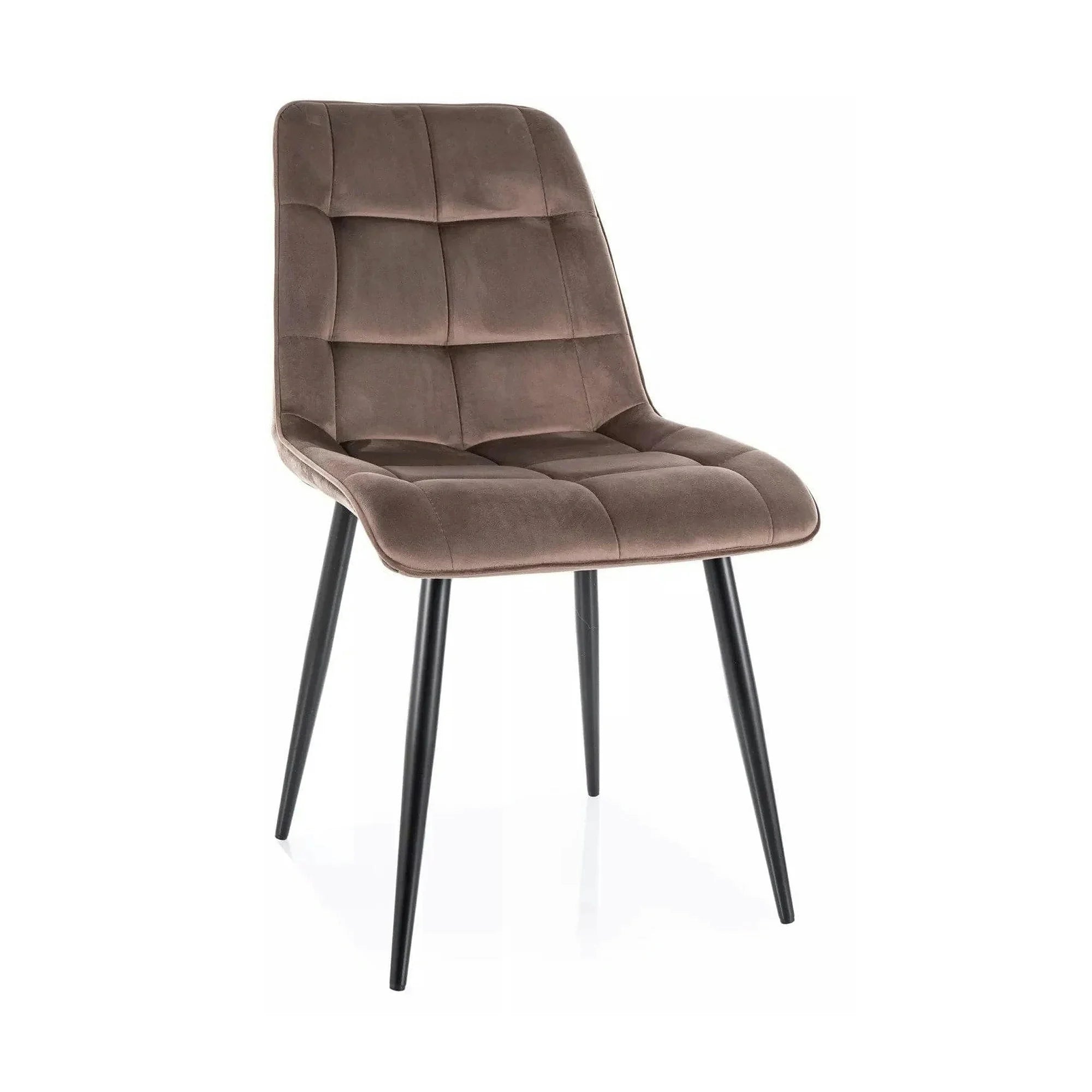 Scaun CHIC, cappuccino - Bluvel 38, stofa catifelata/metal, 50x58x88 cm