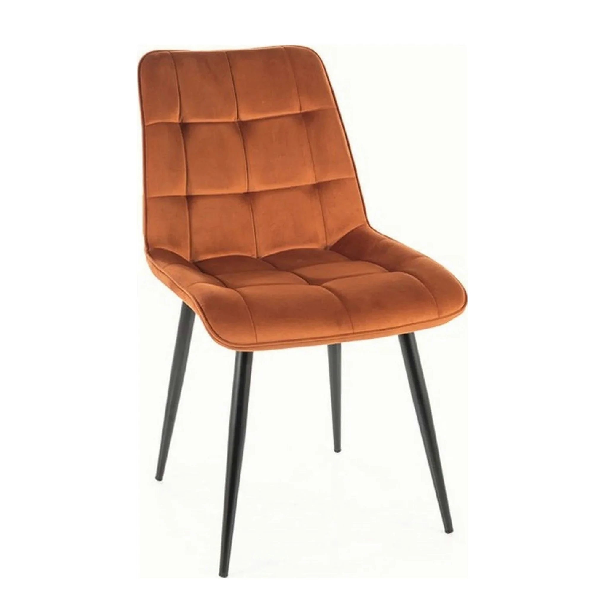 Scaun CHIC, caramiziu/negru, stofa catifelata/metal, 50x43x88 cm